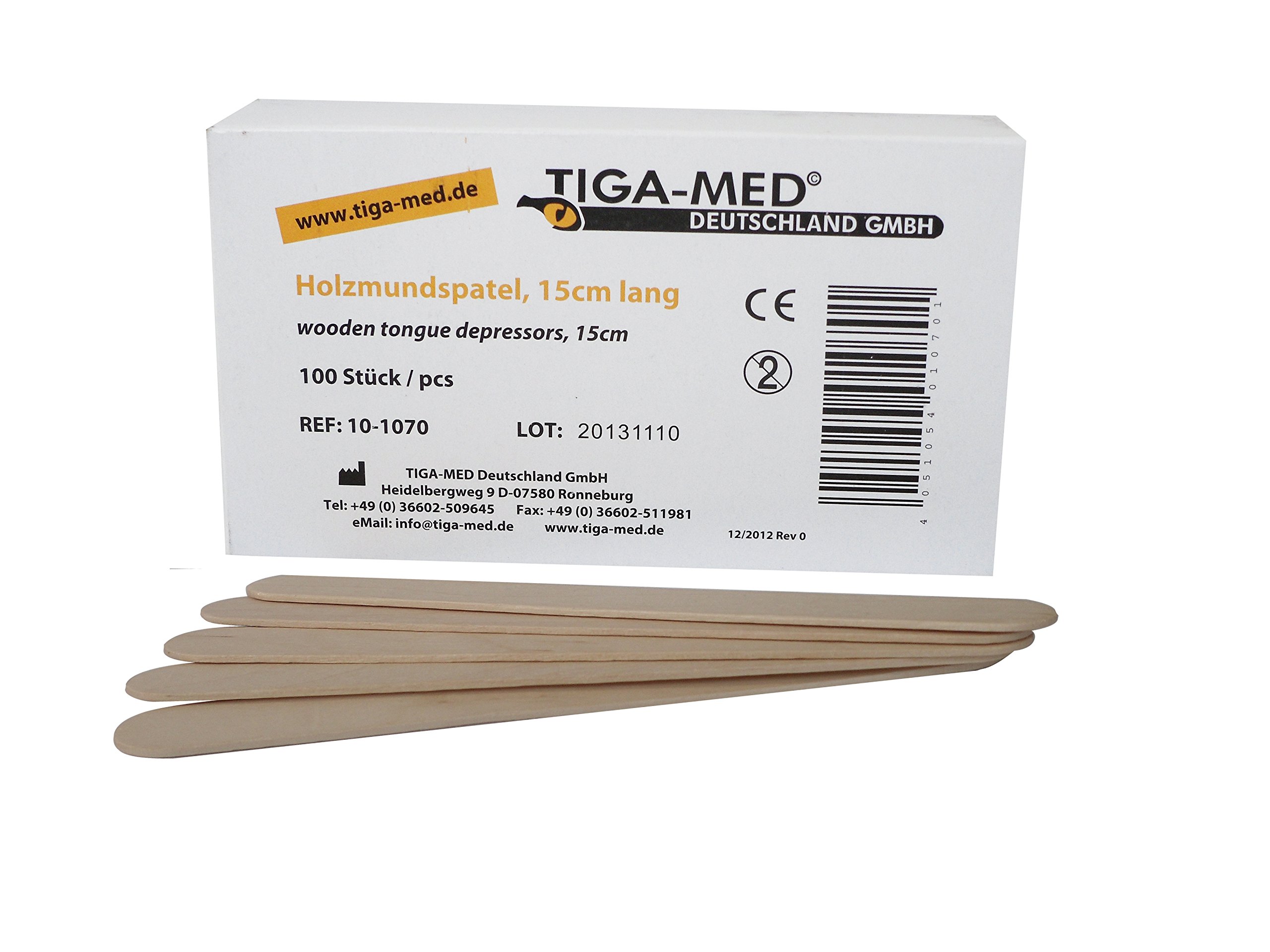 Sunzze Pack of 100 Wooden Spatulas - 15 x 1.8 cm - for Applying Warm Wax and Hot Wax for Hair Removal