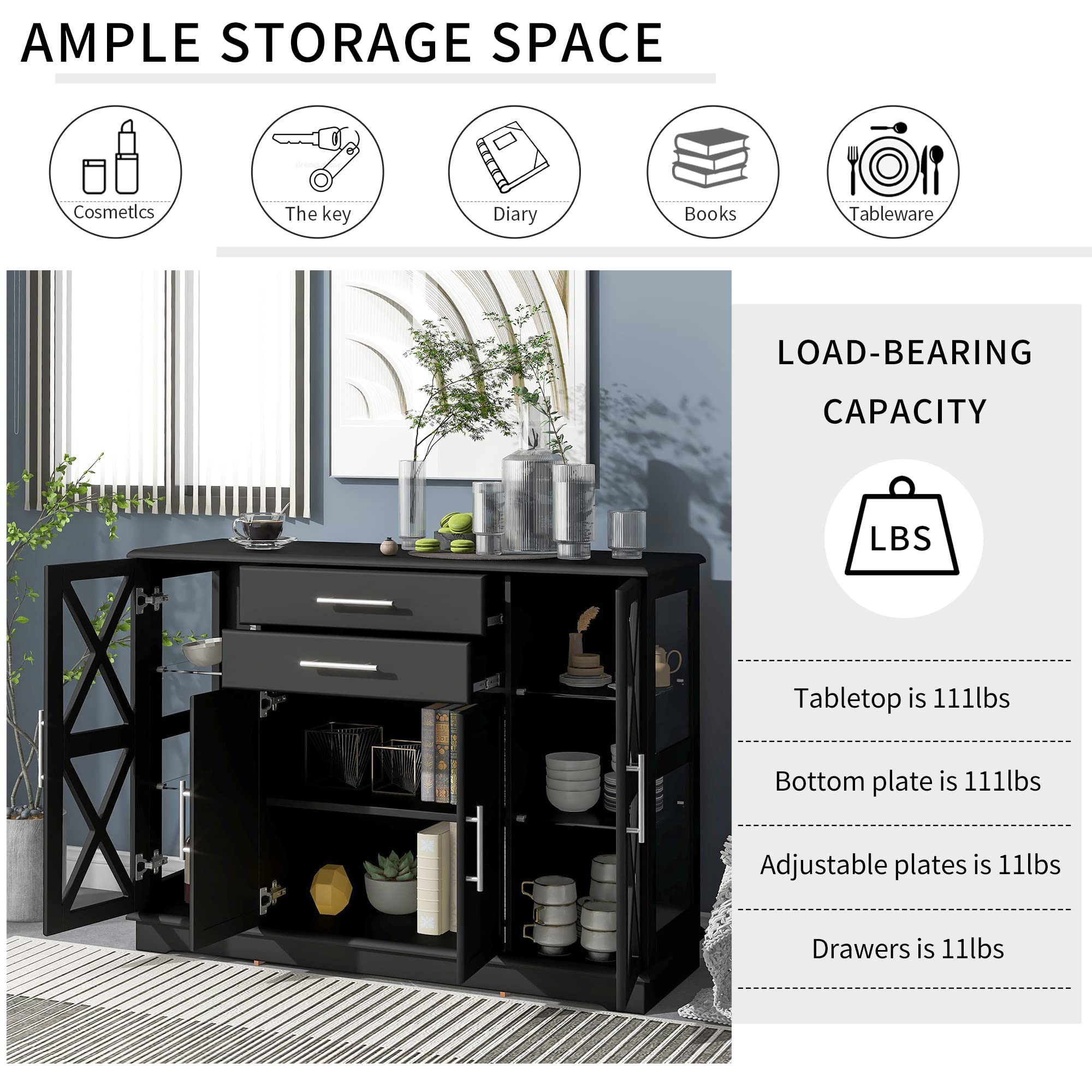 アンティークサイドラック Amazon.co.jp: レトロ 47インチ サイドボード キッチン