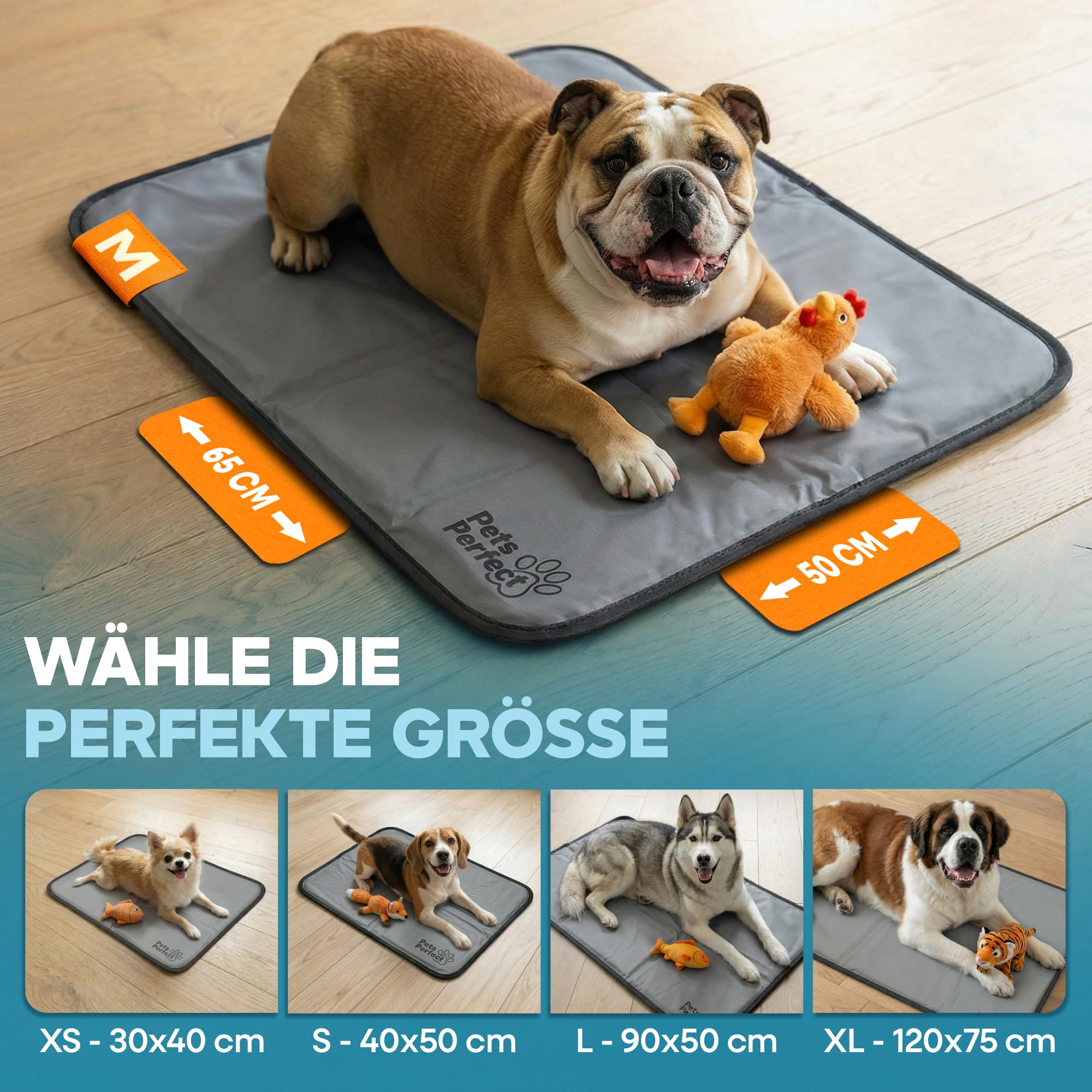 Kühlmatte für Hunde selbstkühlend - Hunde Kühlmatte mit 100% ungiftigem ThermoSchutz Gel - Kühlmatte Hund Selbstkühlend für alle Größen - Faltbare Dog Cooling mat und kühlmatte Katzen