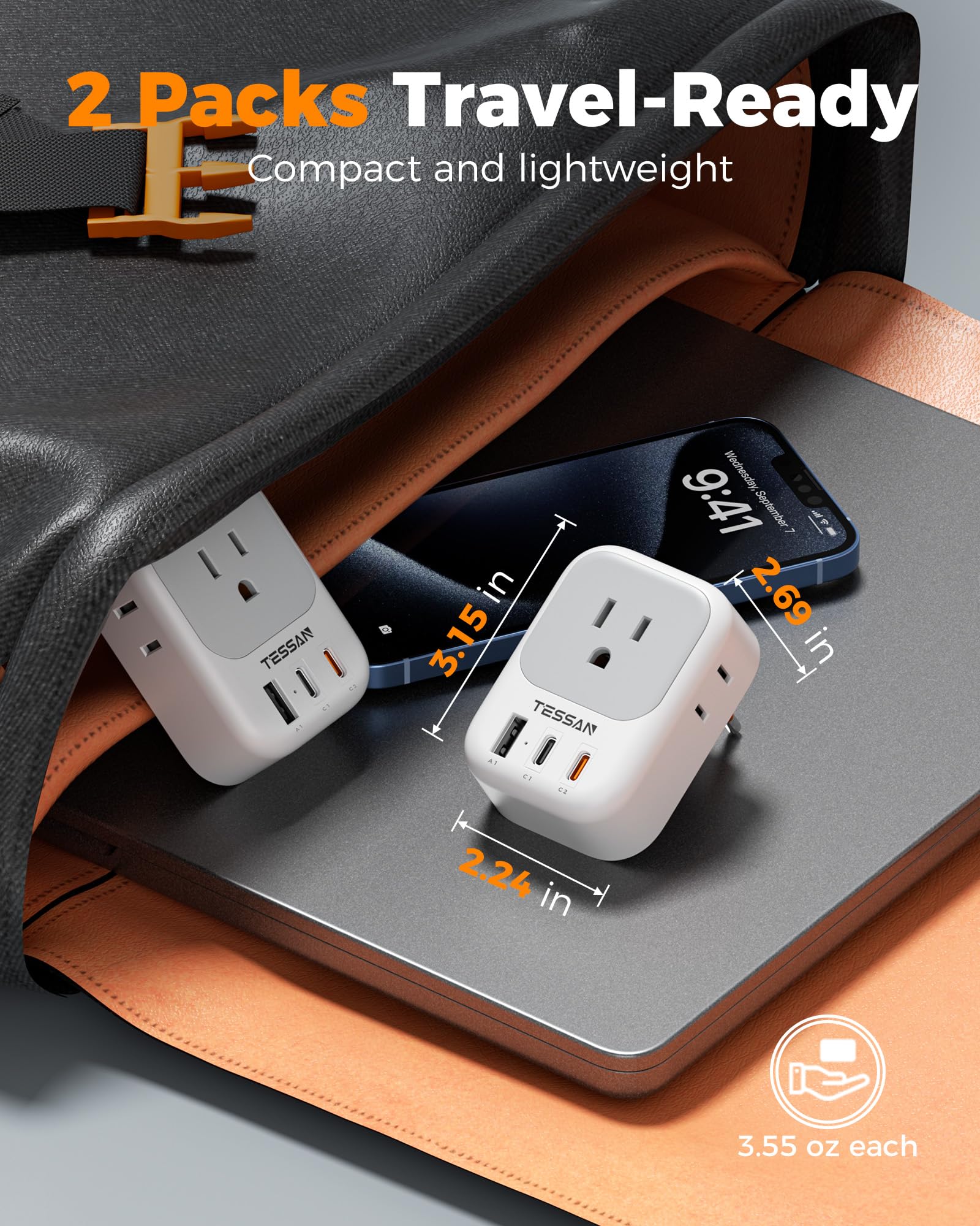 TESSAN Italy Travel Plug Adapter 2 Pack Type L -5