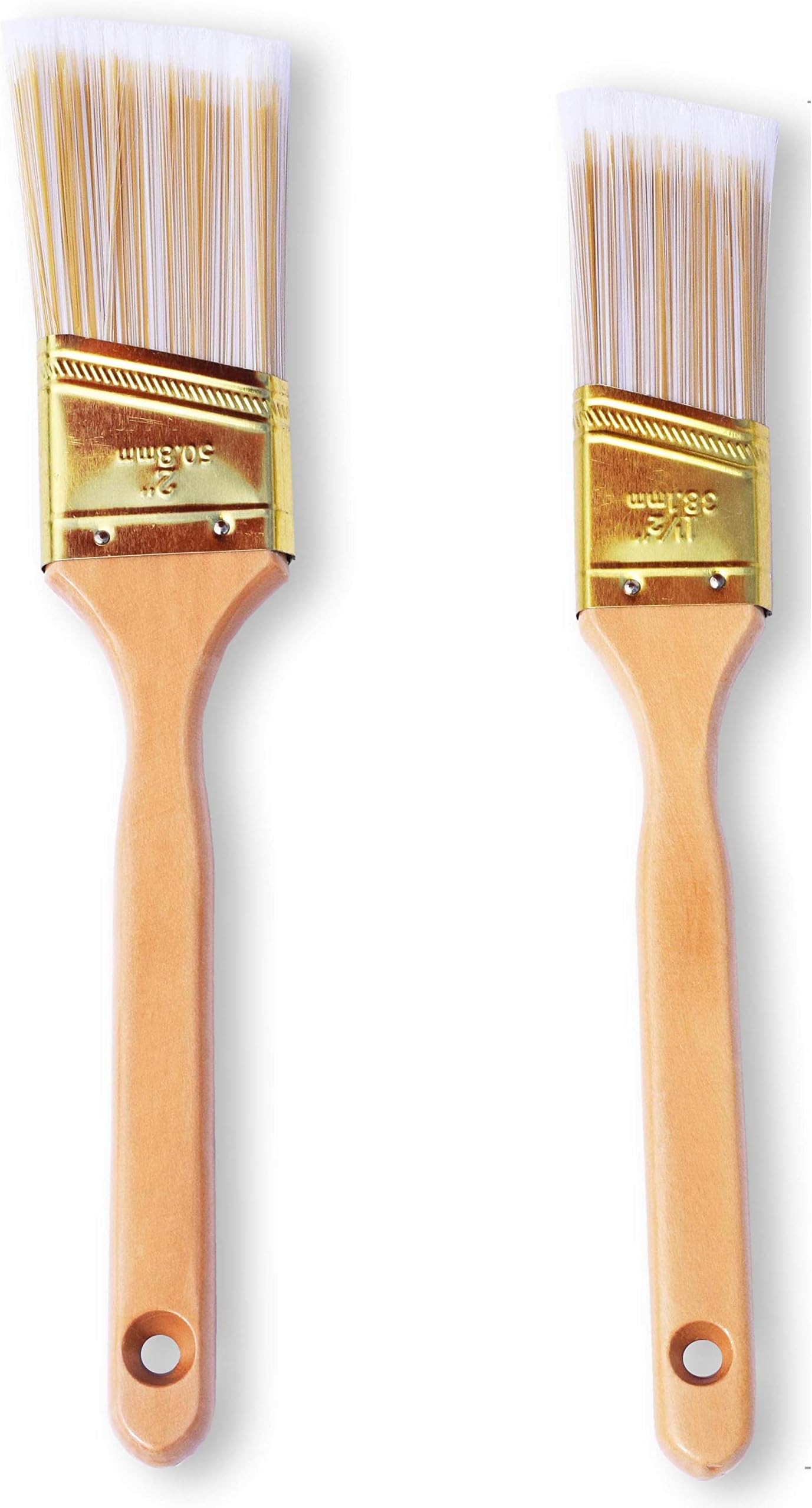 The Shop 1220 Large paint brushes-Set of 2 painting brush for acrylic, chalk and oil paints- great for wall, furniture and canvas, can be use by artist and painters, Tip is angled and fine. Washable