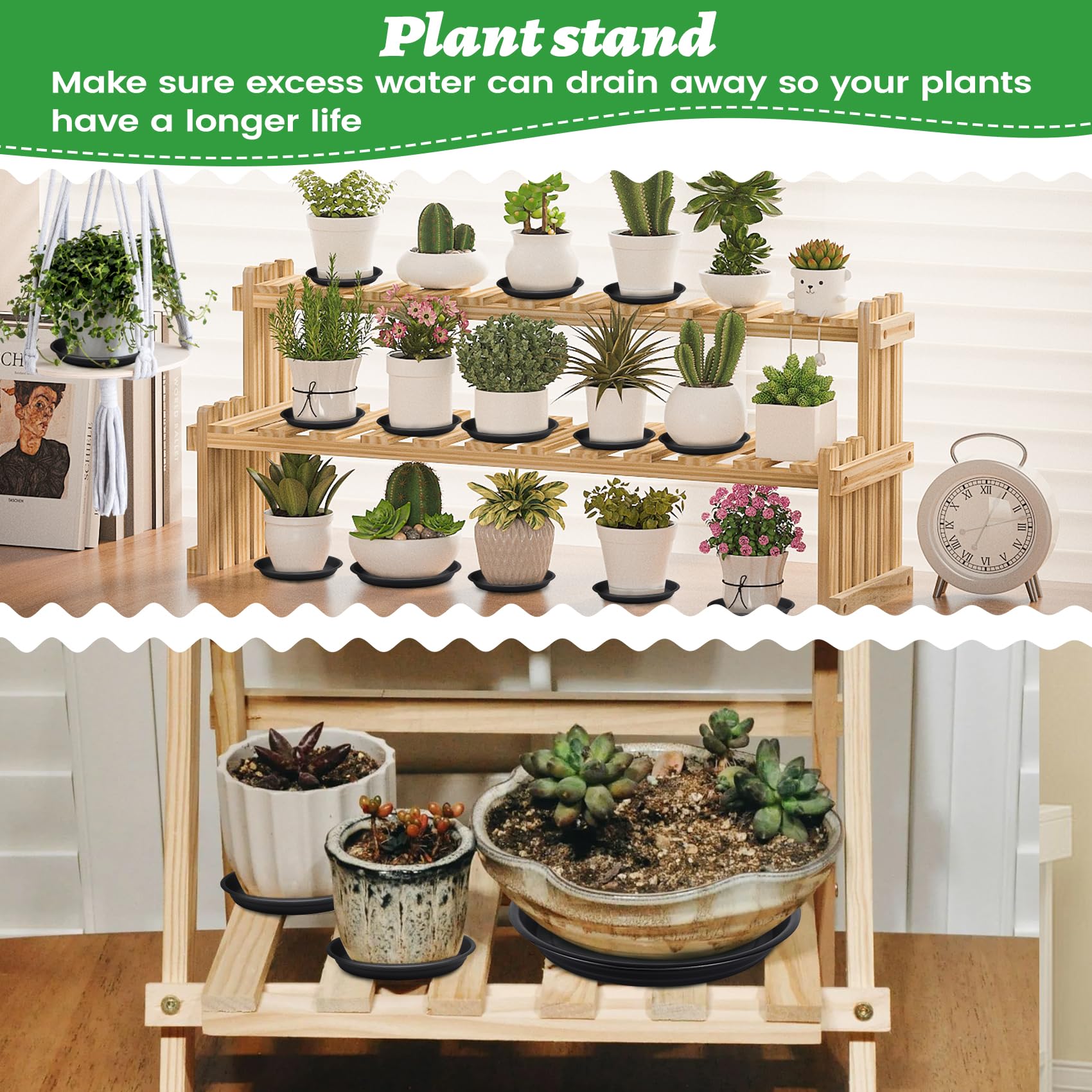 Pot De Fleurs Soucoupes Pour Pots De Fleurs - Lot De 16 (14/18/20/22cm) - Plastique Rouge - Pour Balcon/Jardin Soucoupe Pot Fleur 40 Cm