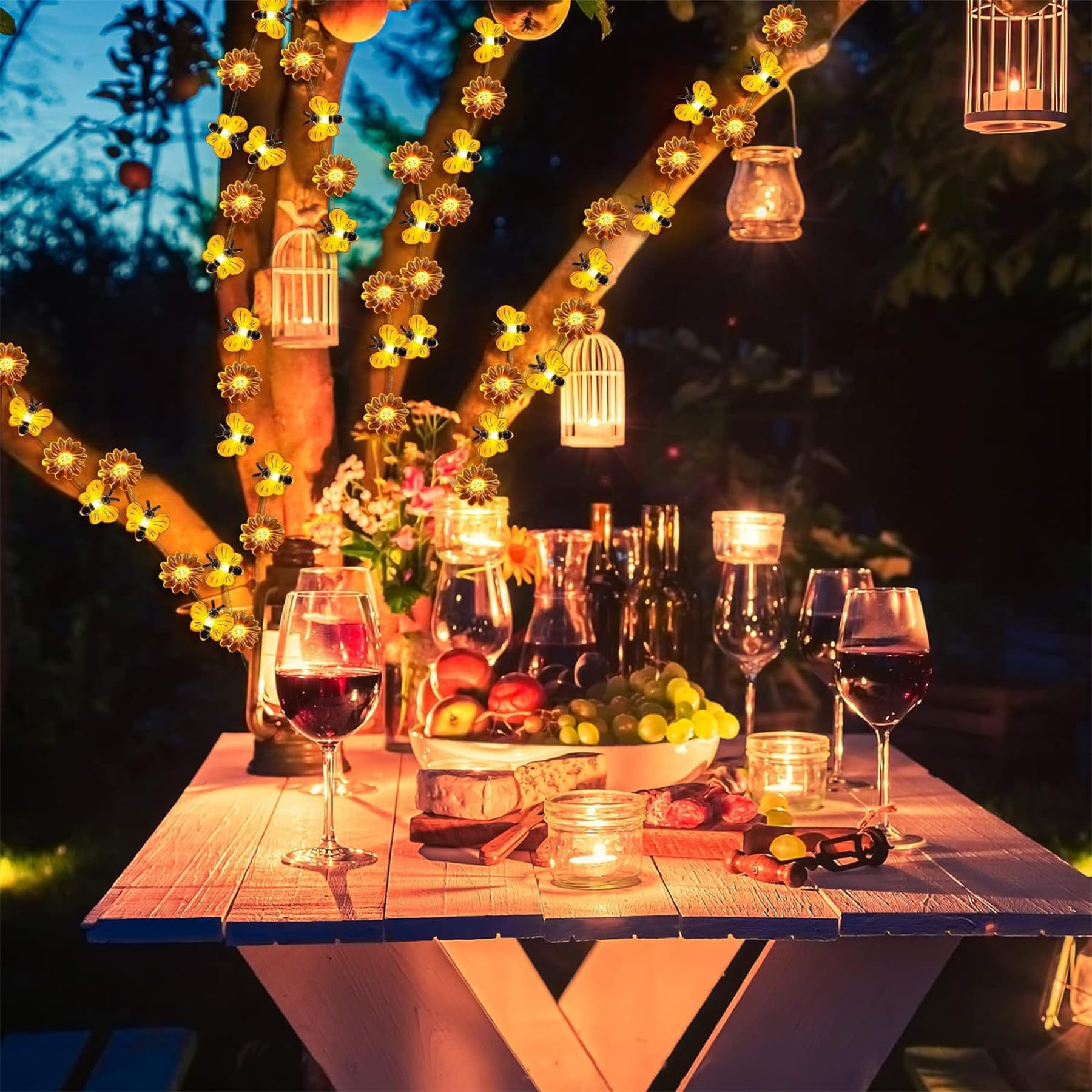Catena luminosa artificiale in seta con fiori di rosa, 69 fiori, 2 m, 20 LED, ghirlanda di viti, fata, alimentata a batteria, per Natale, festa di mat | Leroy Merlin