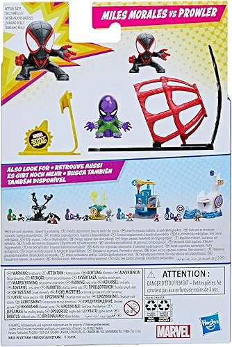 Miniatura 4 de Marvel Stunt Squad Miles Morales vs. Prowler Set de Juguetes, figuras de acción de superhéroes de 3.8 cm, para niños a partir de 4 años