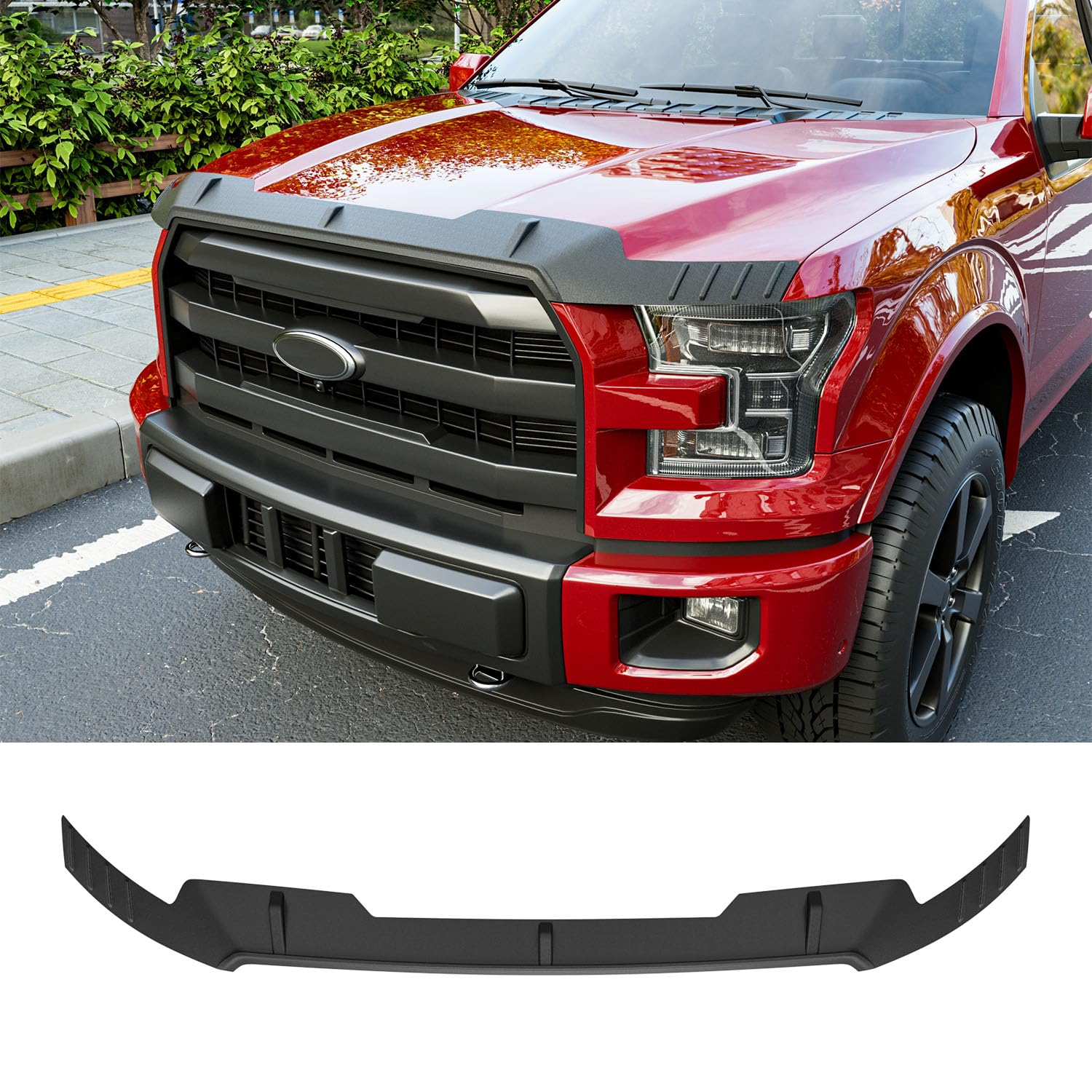 Xipoo Protezione del cofano compatibile con Ford F150 2015-2020 Deflettore del cofano TPE Shield di ricambio per accessori Ford F-150 2015 2016 2017 2018 2019 2020