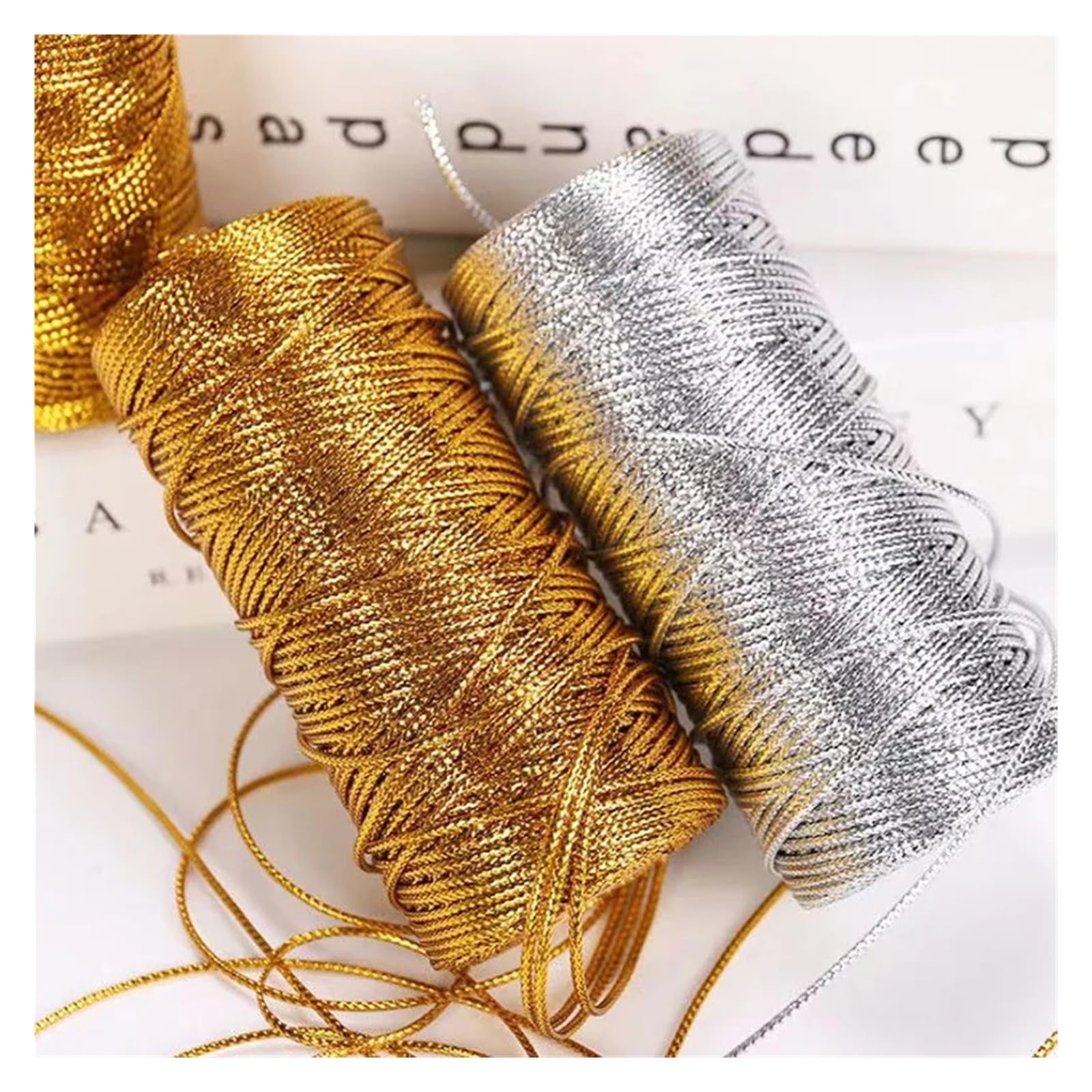 Baumwollschnur für Bastelarbeiten, Makramee-Baumwoll-Jute-Seil, 2 mm, 100 m, Mehrfarbig(White)