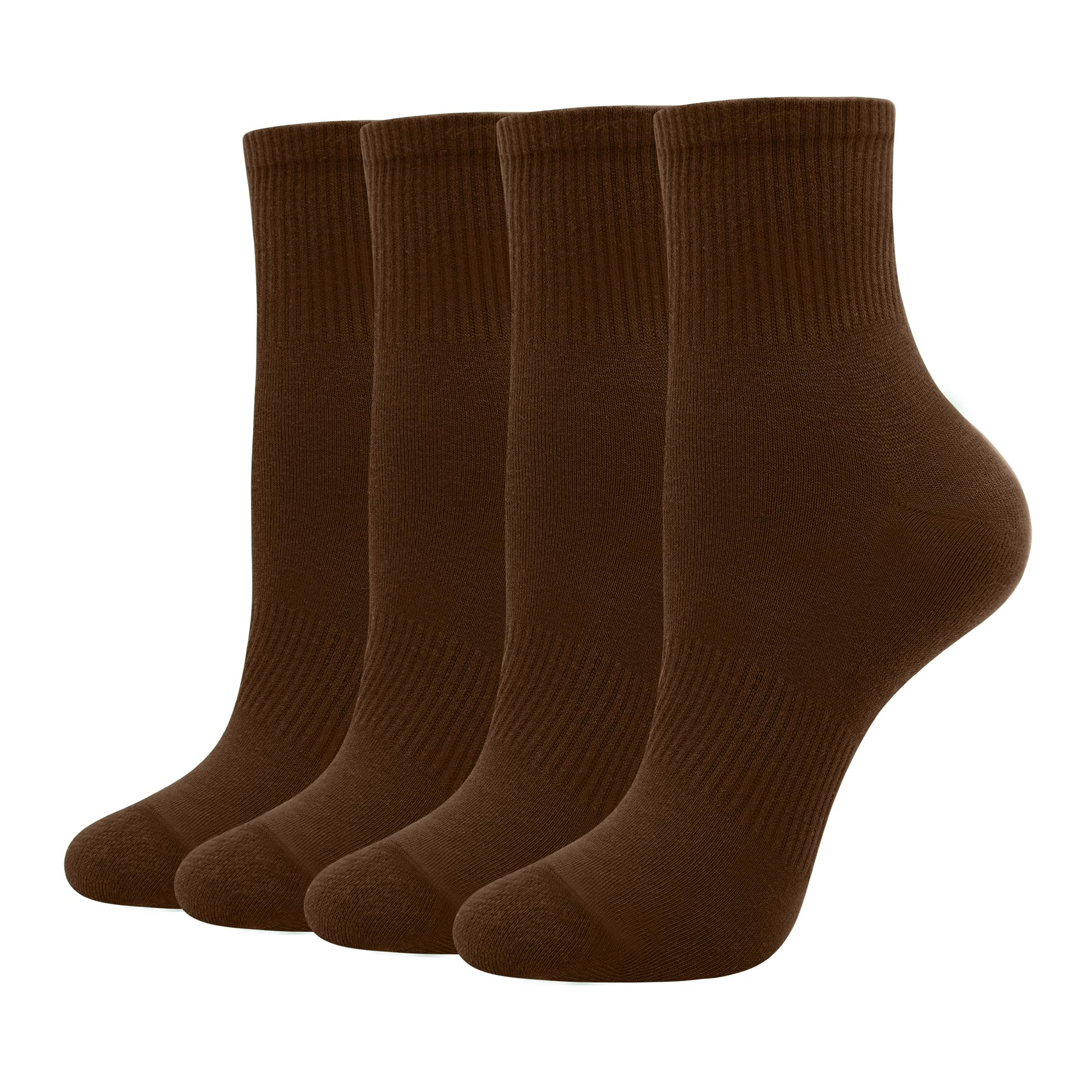 Azwelier Unisex Colorful Quarter Ankle Athletic Socks Breathable Cotton Blend Crew Style 4 Pairs Pack