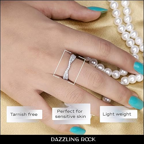 Vista 2 de Dazzlingrock Collection Alianza de boda de contorno de diamante blanco redondo de 0.32 quilates para ella en oro macizo de 14 quilates