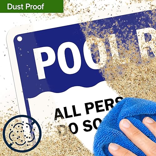 Miniatura 8 de Letrero de reglas de la piscina, nadar bajo su propio riesgo, This is a Private Pool, No Food No Runing, Sin Vidrio, Sin Mascotas, Cartel de