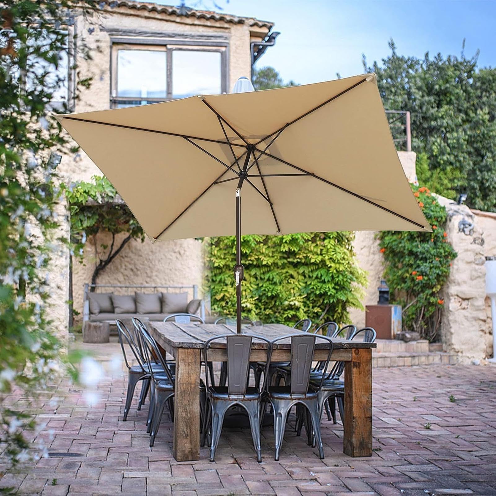 Ricambio Telo Ombrellone | Copertura Quadrata Di Ricambio Per Ombrellone,Protezione UV Telo Resistente Per Giardino Piscina E Mercato