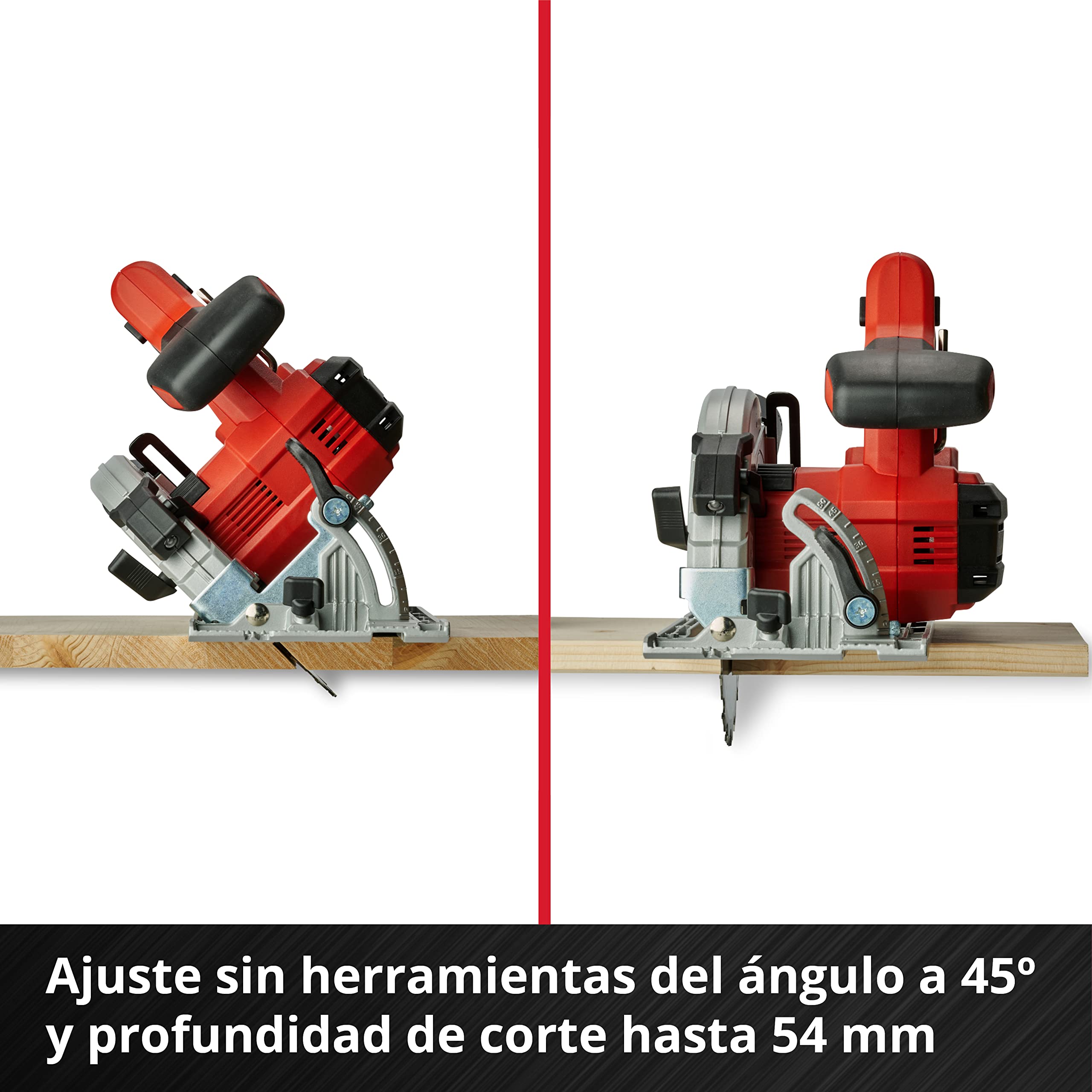 Einhell Sierra circular inalámbrica TE-CS 18/165-1 Li-Solo Power X-Change (iones de litio, 18 V, 4.200 min-1, gran estribo de agarre, bloqueo de husillo, incl. hoja de sierra de metal duro)