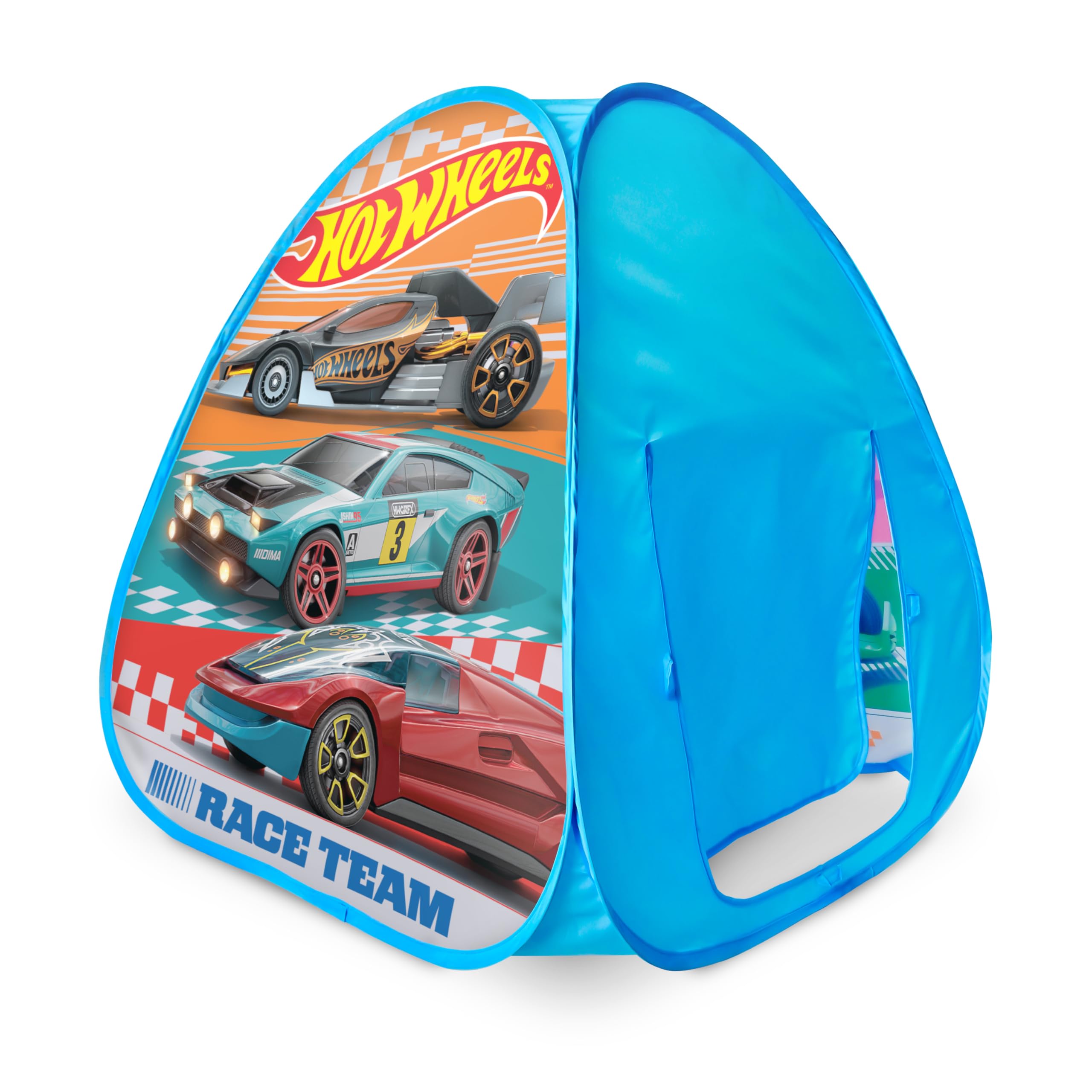 Speed Zone Pop Up Play Tent for Kids – Triangle Indoor Playhouse with Peek Through Window…