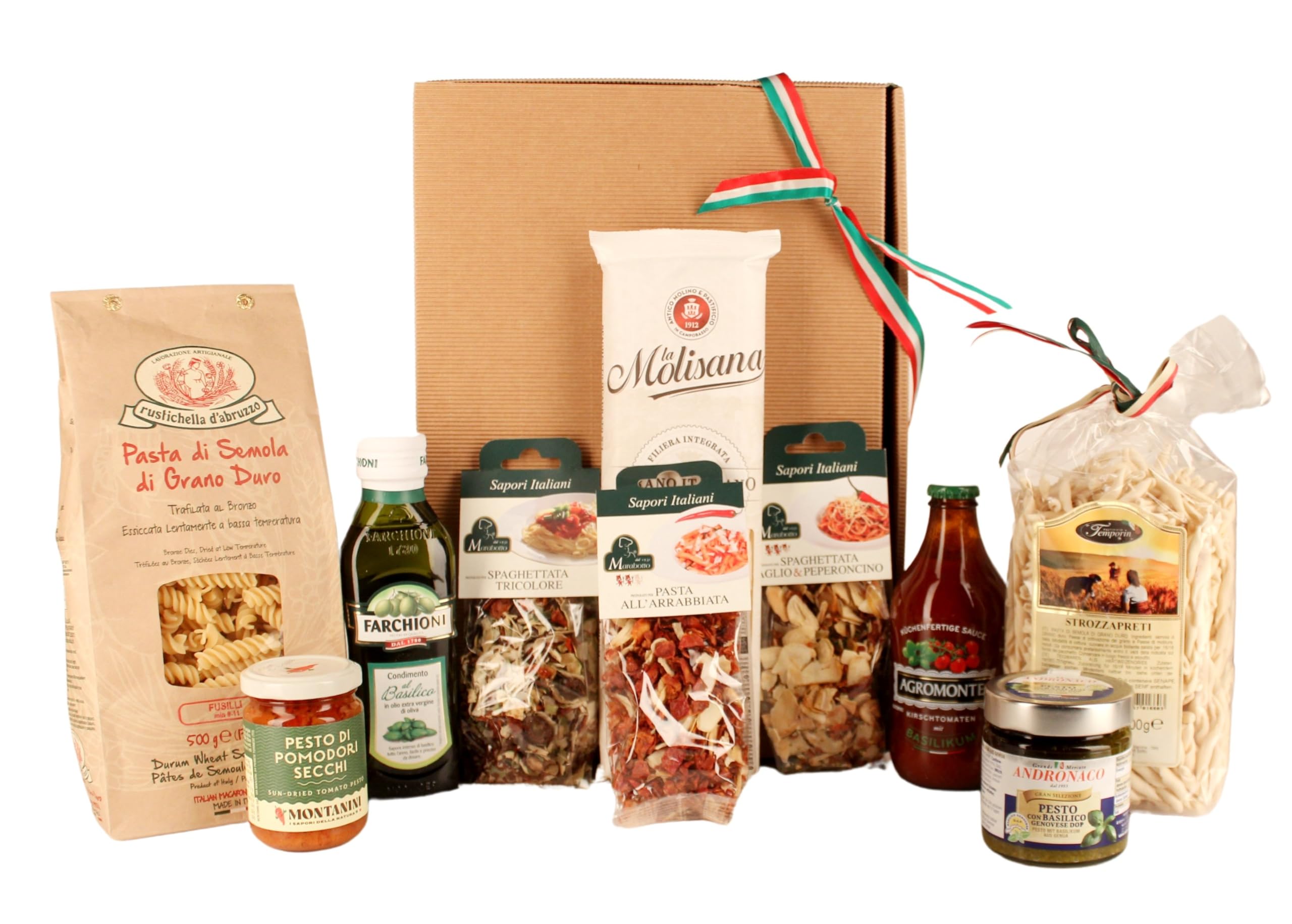 Geschenkset Pasta Box - Pasta,Pesto, Olivenöl & Co. - Italienische Spezialitäten