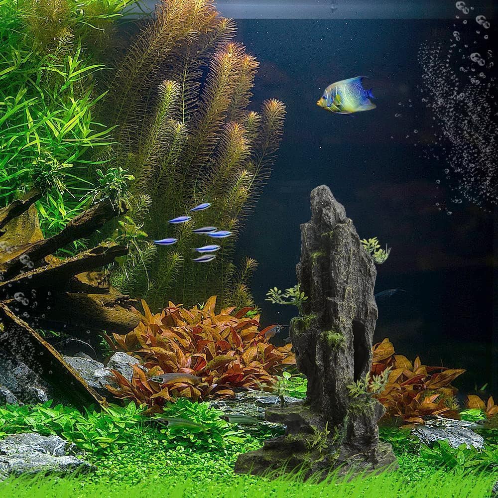 Decorazione per acquario in resina extra con grotta e casa sull'albero, decorazione tematica per acquario di grandi dimensioni, decorazione per acquario