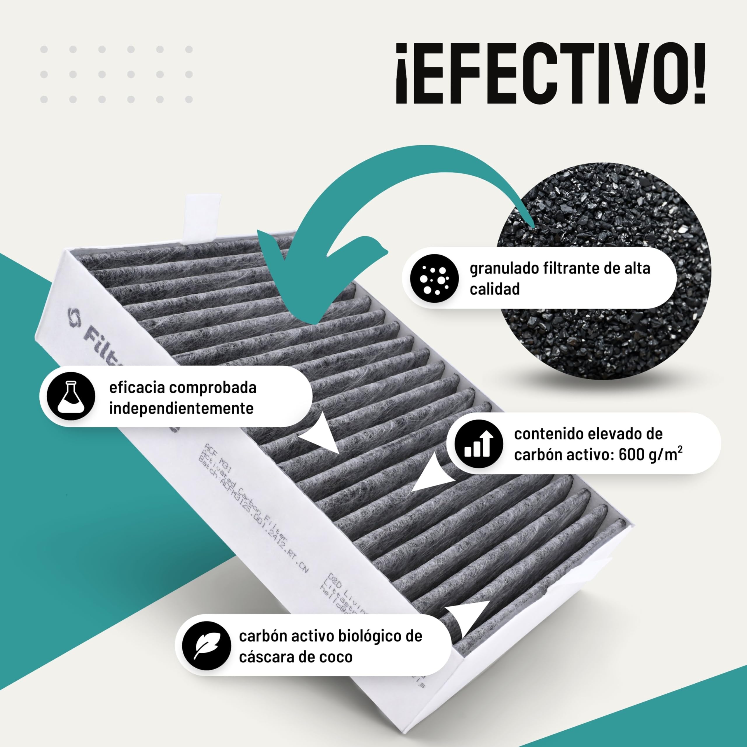 FilterBase Filtro de carbón activo Miele DKF 31-P compatible con campana extractora