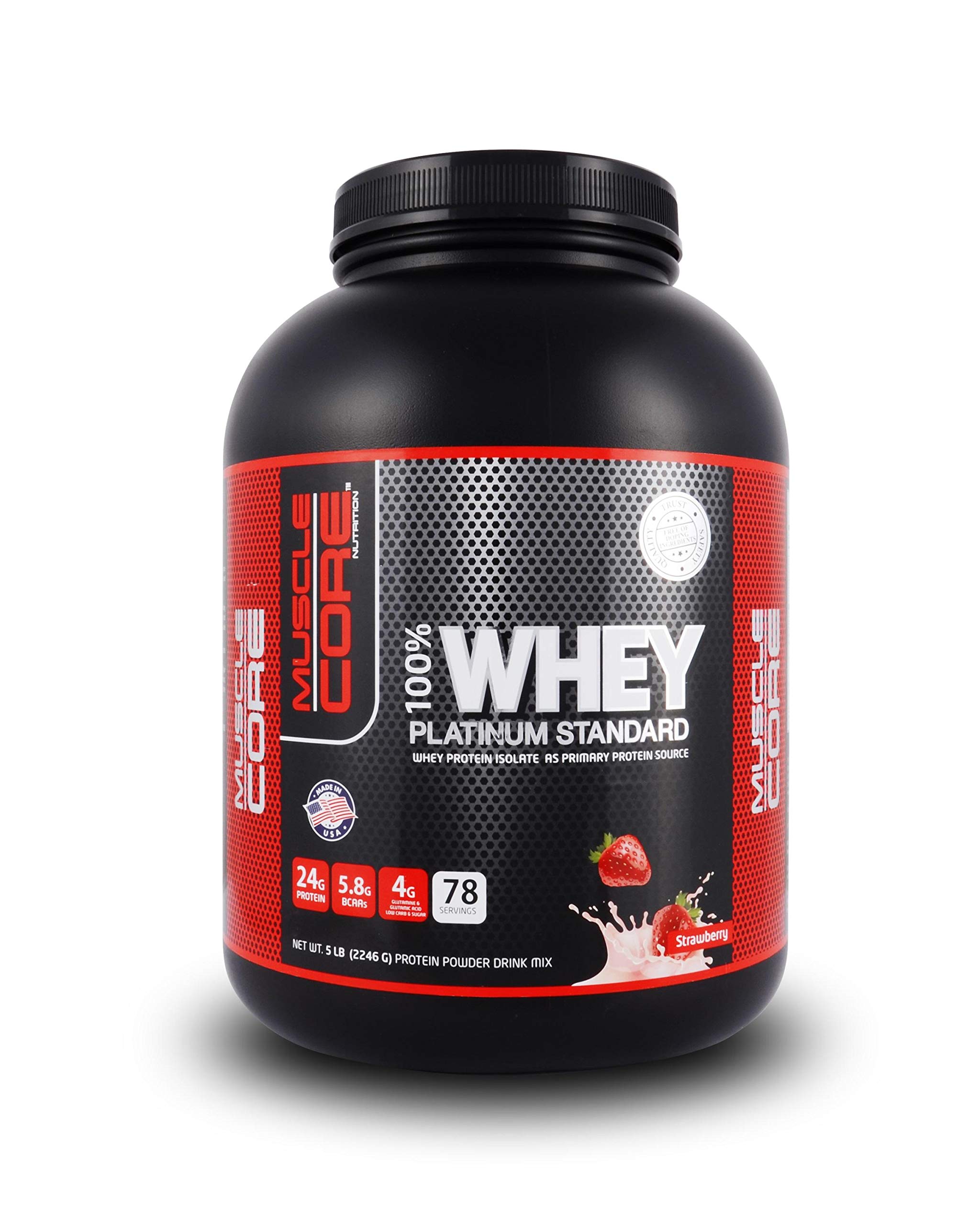 MUSCLE CORE NUTRITION Whey Platinum Standard Strawberry, 5 Lbs.