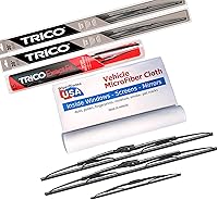 Vista 9 de Juego de 2 limpiaparabrisas para Daewoo Leganza Driver/Pass Trico 2002 con microfibra interior de coche