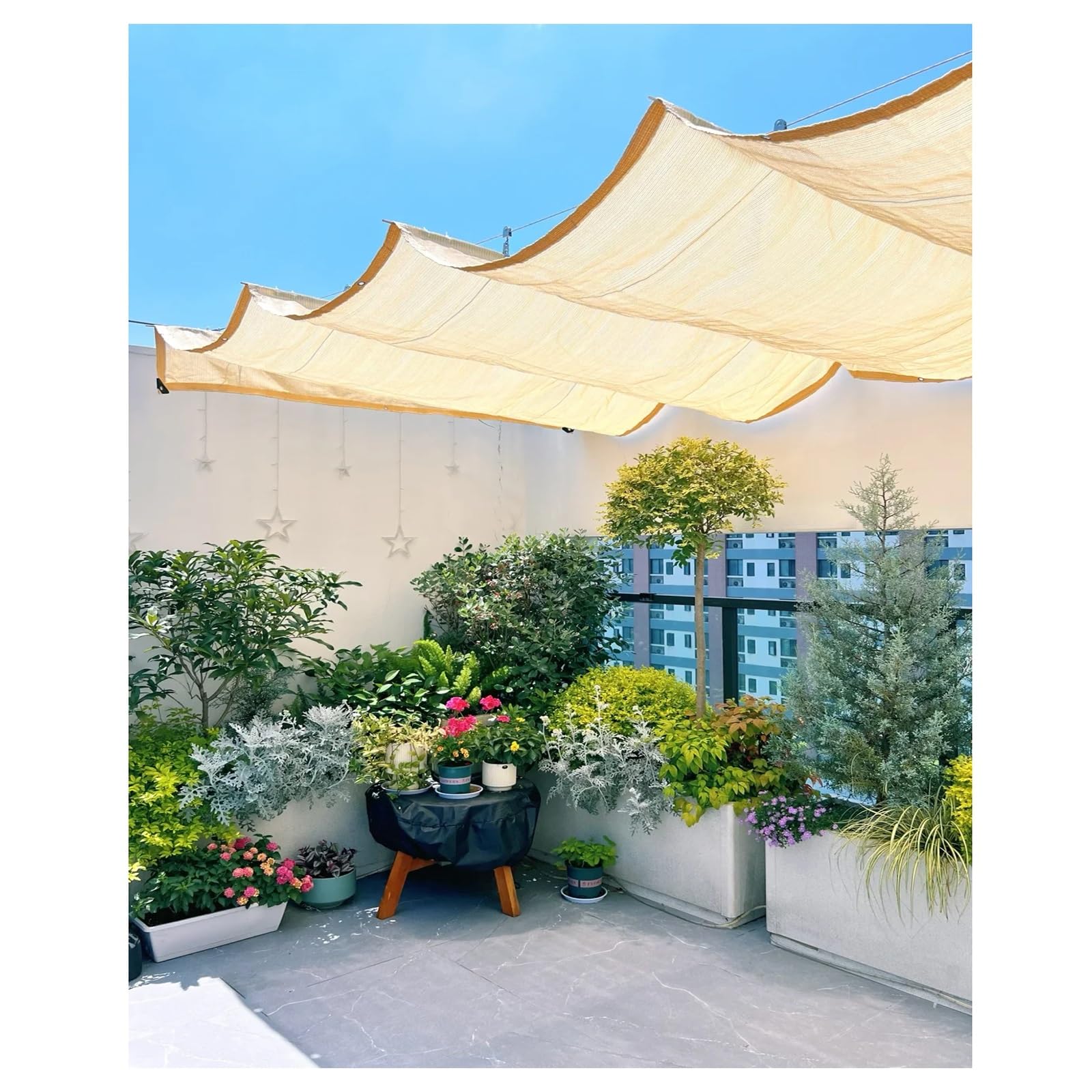 Voile d'ombrage rétractable couverture pergola extérieur store enroulable U protection UV