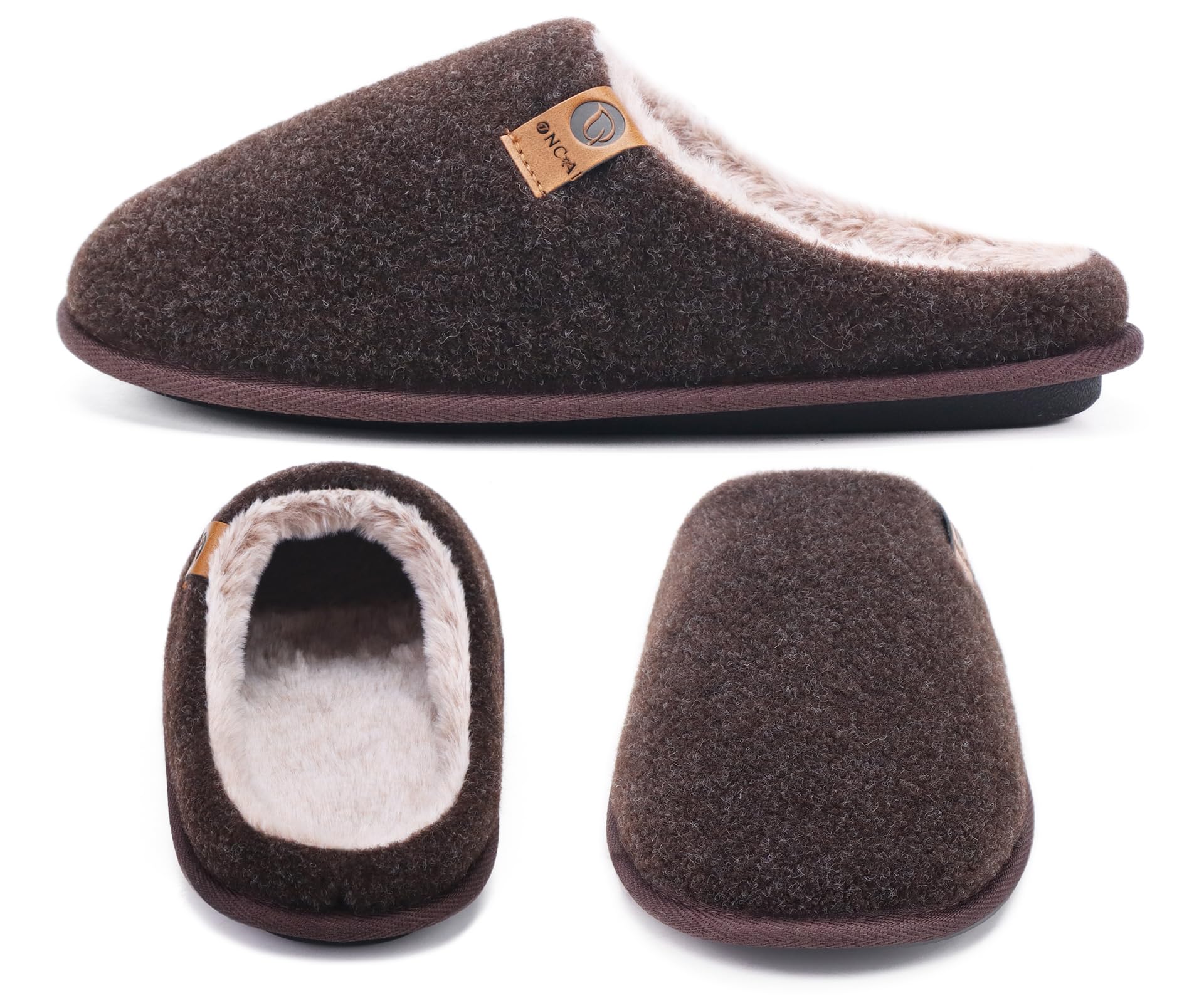 ONCAI Pantofole da Uomo Invernali, Comoda Memory Foam Calde Scarpe da Casa in Lana Con Suola Antiscivolo Taglia 40-49 EU