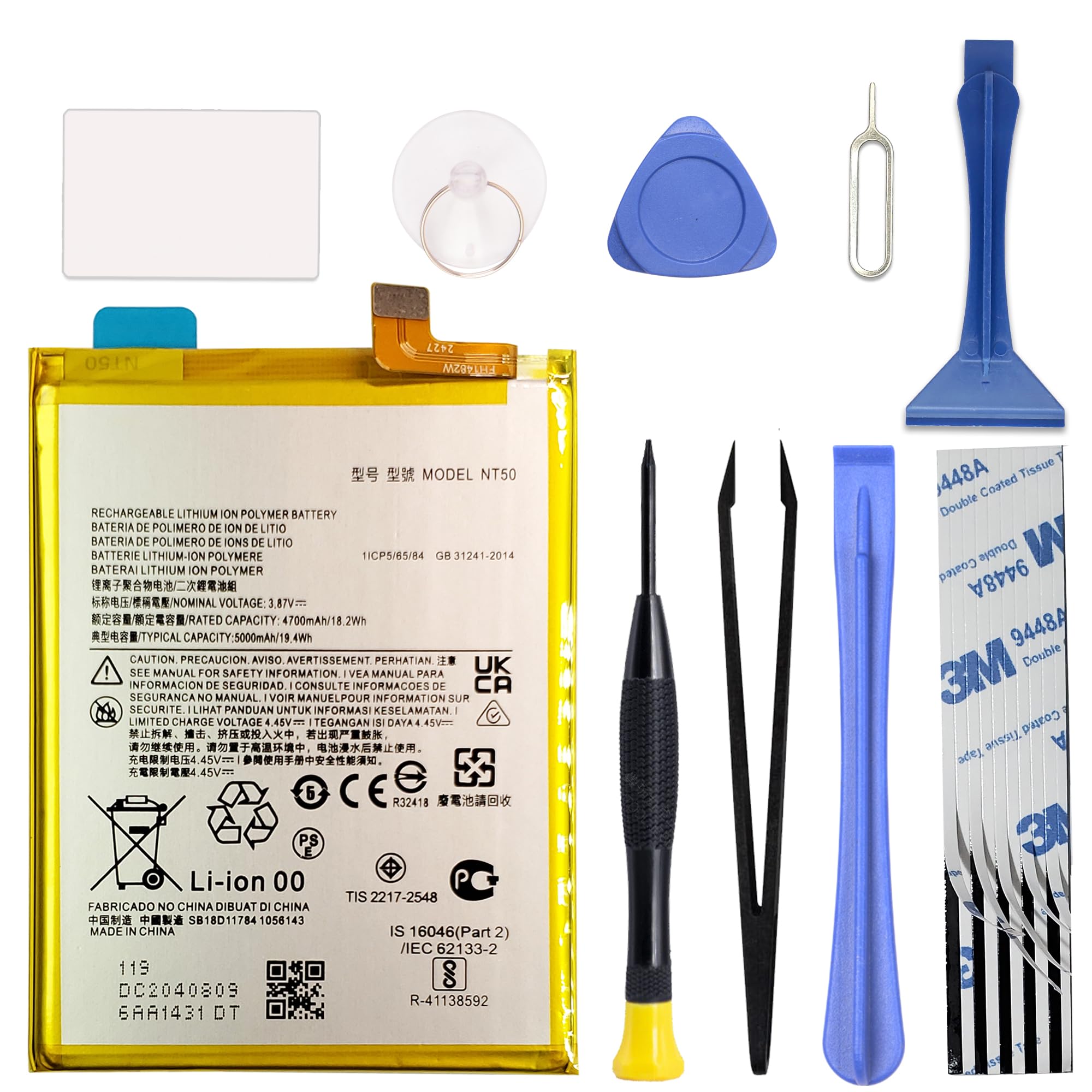 GREEN FUSION Compatible with Moto Edge 20 Lite/Edge 20 Fusion XT2139-1 XT2139-2 New Battery Replacement NT50, with Toolkit