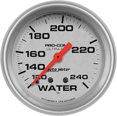 Auto Meter Medidor mecánico de temperatura del agua 4432 Ultra-Lite