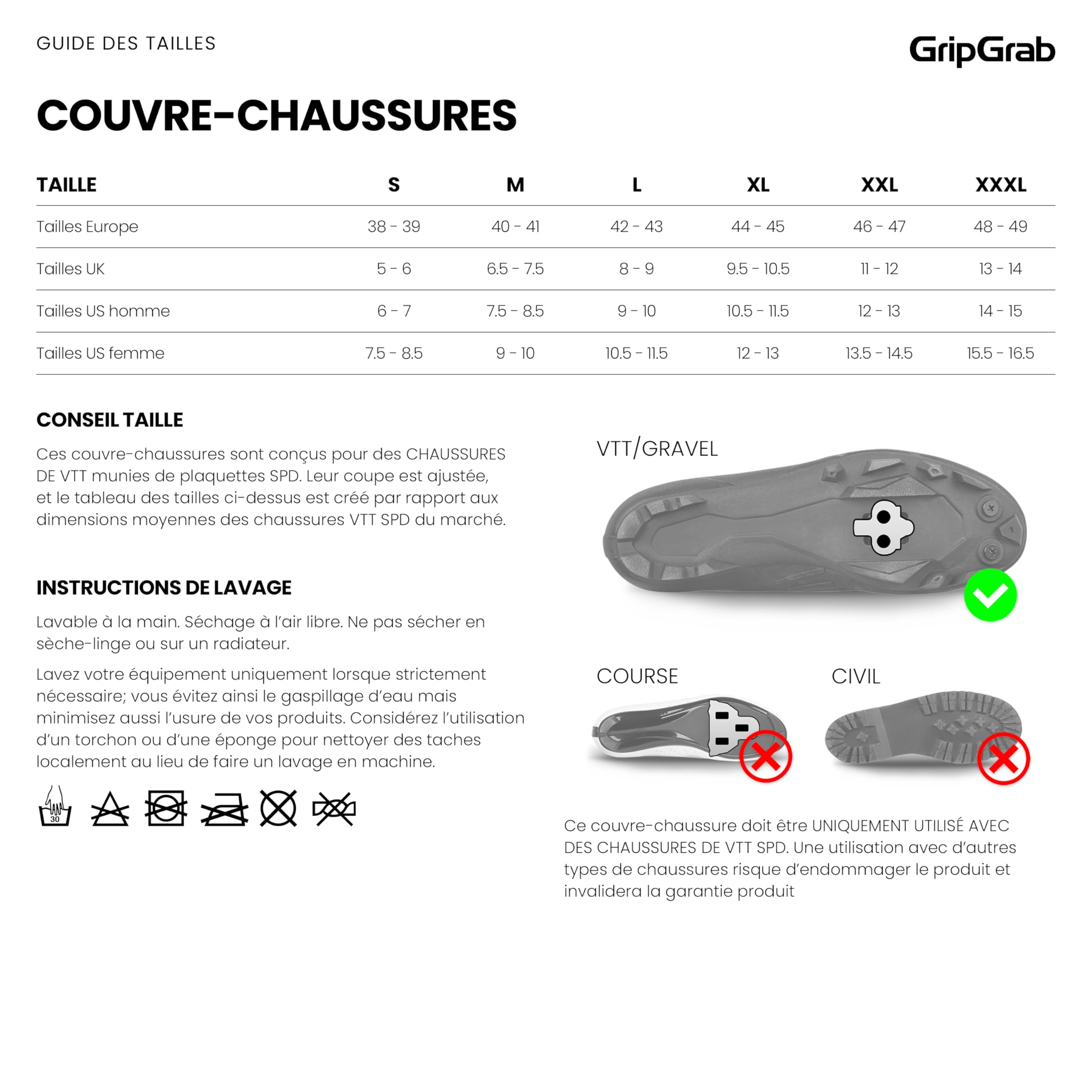 GripGrab Couvre-Chaussures VTT et Gravel Hiver Imperméables RaceThermo X sur-Chaussures Étanches Coupe-Vent Thermiques Cyclisme
