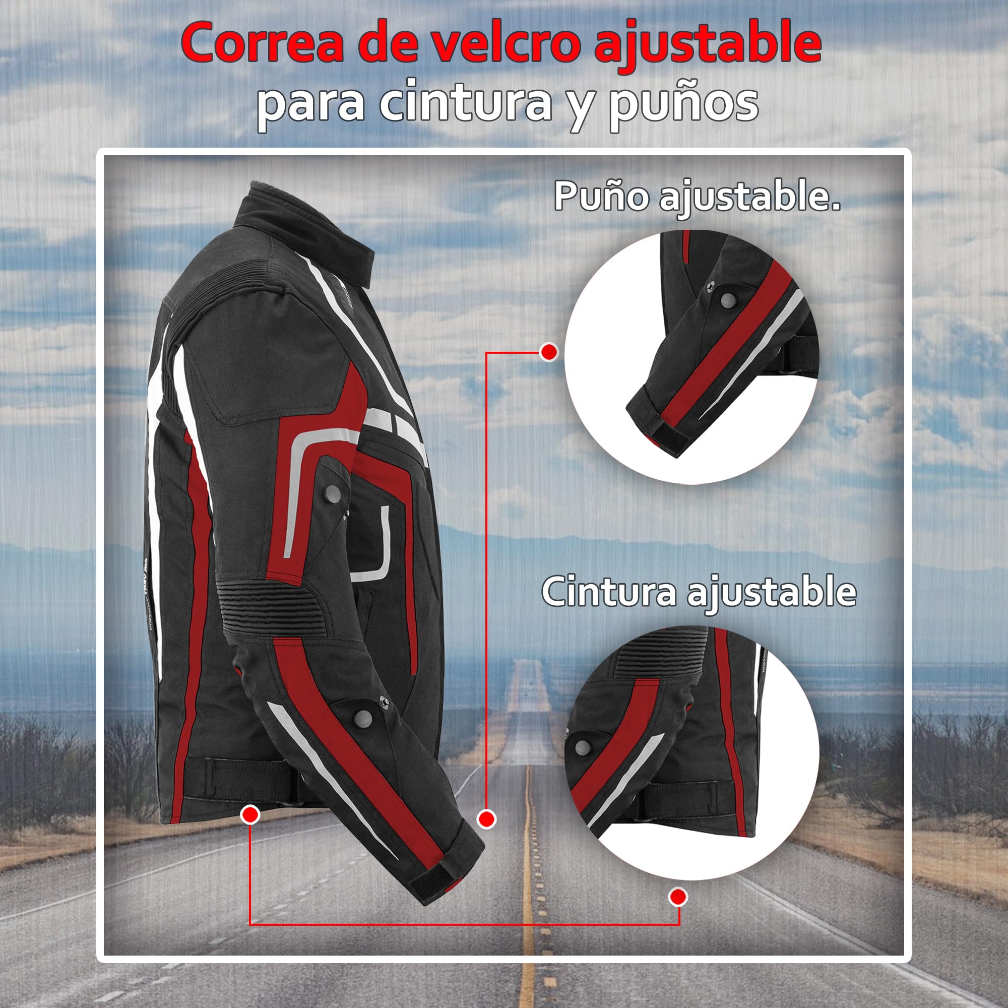 Chaqueta de Moto para Hombre, Impermeable, Blindada, para Moto, Invierno, Verano, Textil, Cordura, Chaqueta de Carreras, Aprobada CE (EN 17092-4)