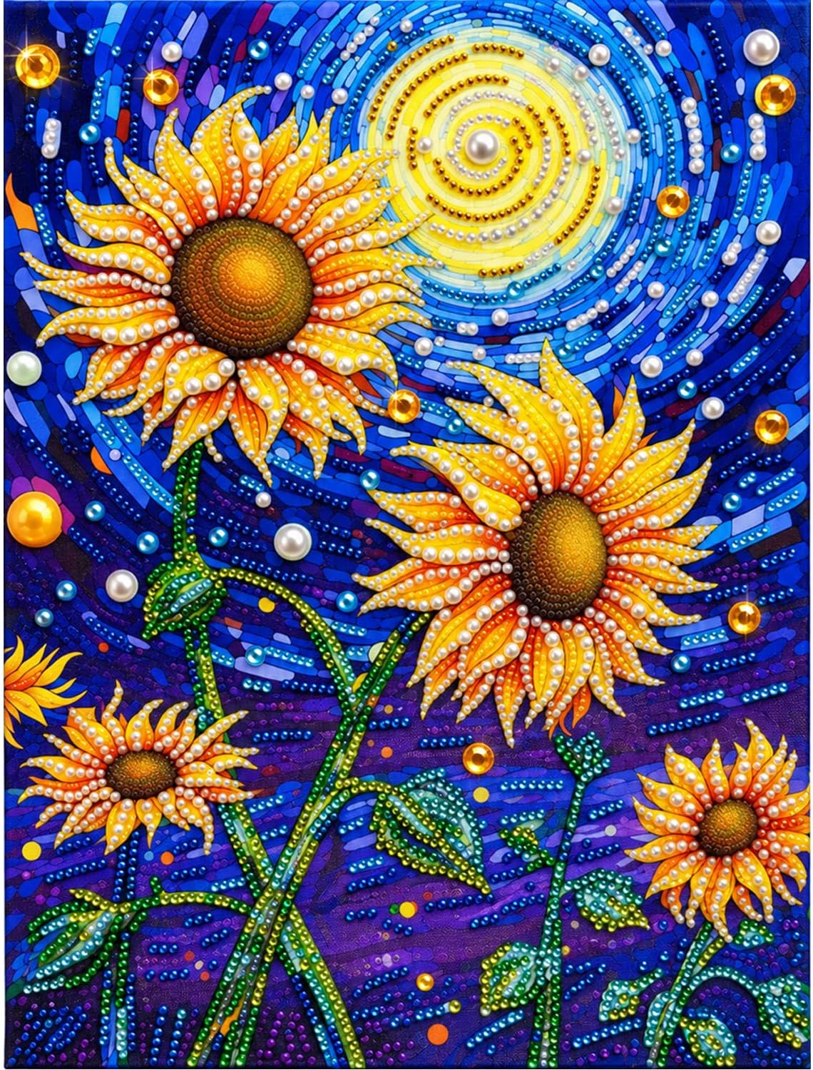 Geirvte 5D Diamond Art Kits for Adults, Diamond Painting Kit Floral Theme