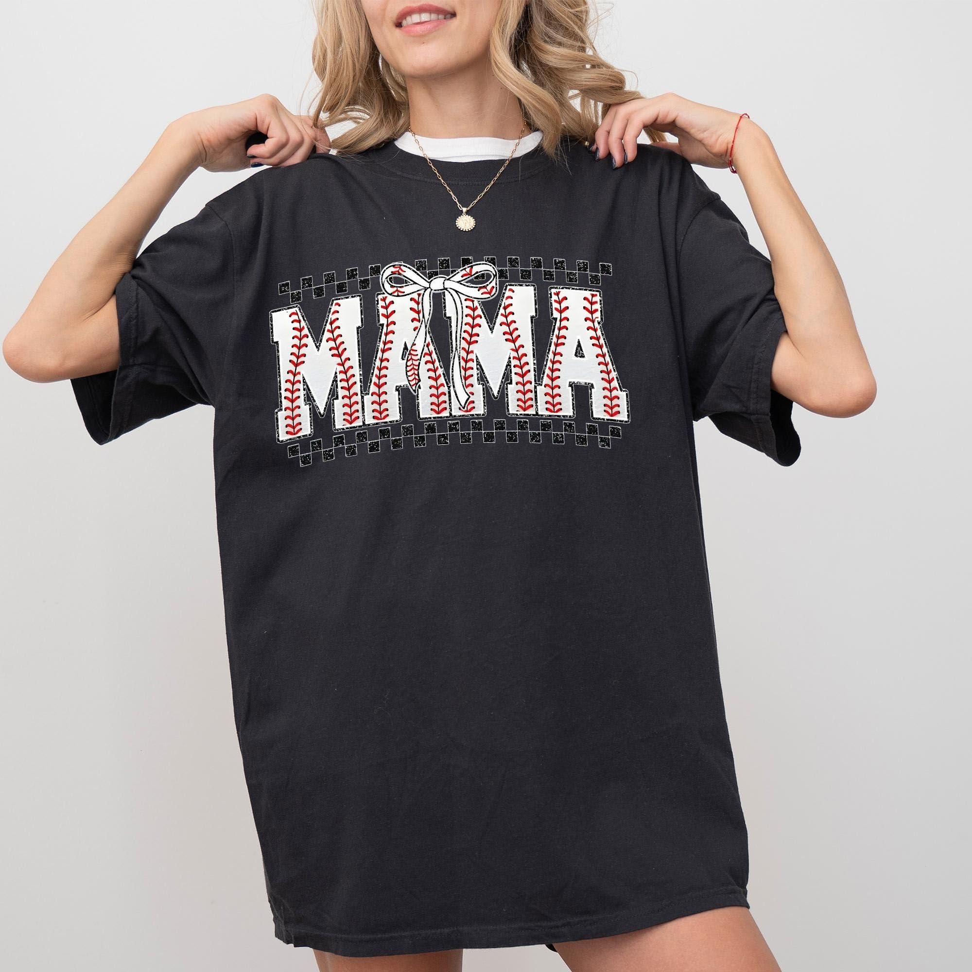 Retro Checkered Baseball Mama Comfor &hellip;
