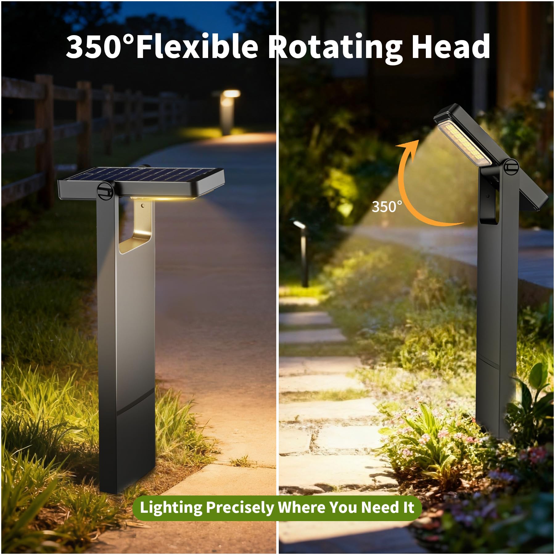 Lamparas Solares Exterior Jardin, Luces Solares Led Exterior Jardin Suelo 300LM/100LM, Baliza Solar Exterior 2500K-3500K Luz Blanca CáLida, IP65, Aptas Para Caminos Patios y CéSped (4 Piezas)