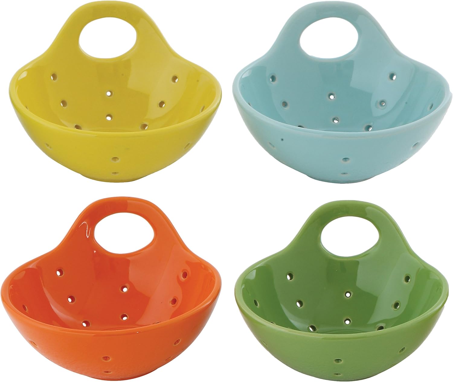 Creative CoOp Stoneware Berry Bowls (Set of 4 Colors