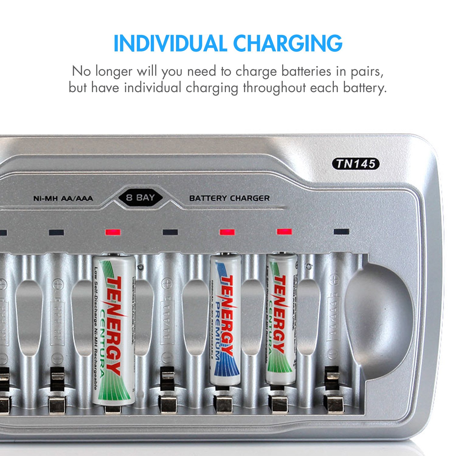 Buy Tenergy TN145 AA AAA Battery Charger, 8Slot Household Battery