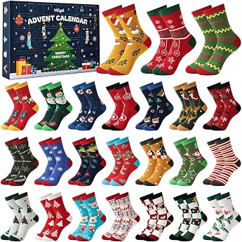 Moyel Advent Calendar Socks Women 2026 24 Pairs Christmas Socks Women 24 different Christmas motifs provide a new surprise every day and make the Advent season even more festive