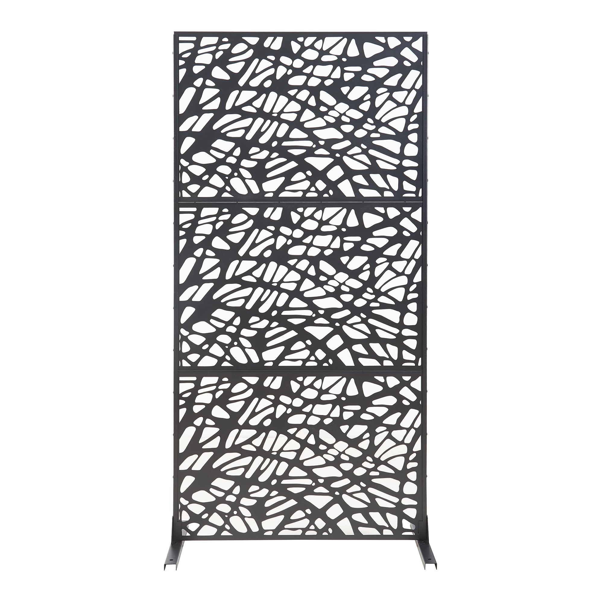 casa.pro Pannello Divisorio per Spazi Interni Schermatura Decorativa con Struttura Traforata Schermo Divisore in Acciaio 200 x 100 cm Nero