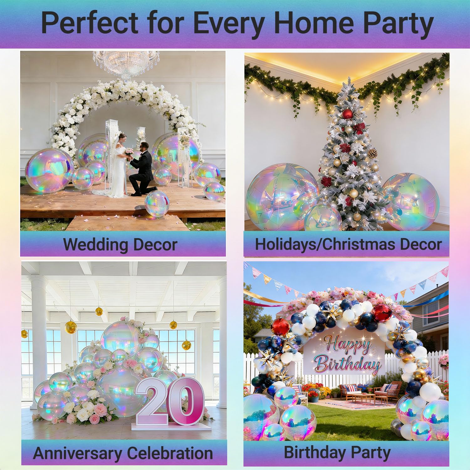 Paquete de 5 bolas de espejo inflables profesionales con bomba, bolas de discoteca reflectantes gigantes para escenarios, centros comerciales y eventos grandes, también ideal para fiestas en casa