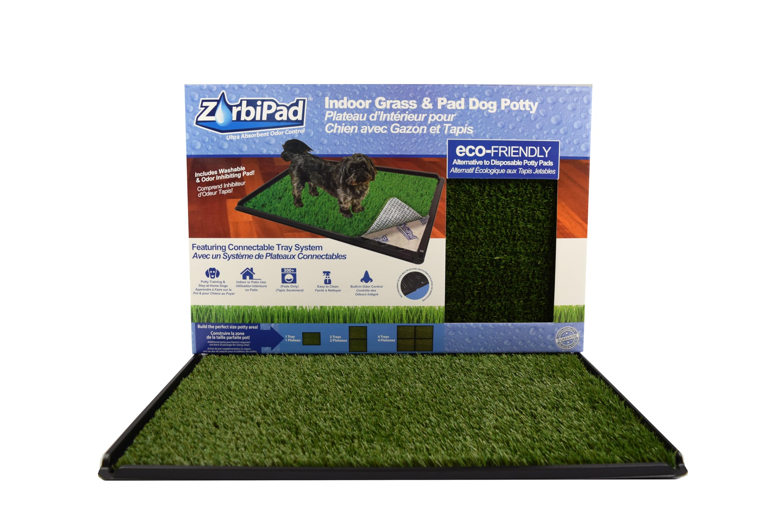 Zorbipad ZP1624C Indoor Grass Dog Potty Supreme Connectable Tray/Pad & Turf, 16 x 24