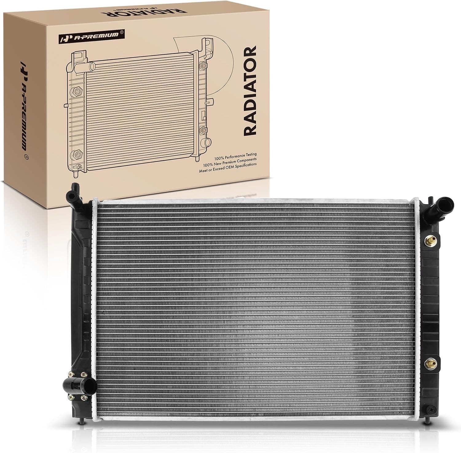 A-Premium Engine Coolant Radiator with Transmission Oil Cooler Compatible with Infiniti Q70 2014-2019 Q70L 2015-2019 M56 2011-2013 5.6L, Automatic Transmission, Replace# 214601MC0A