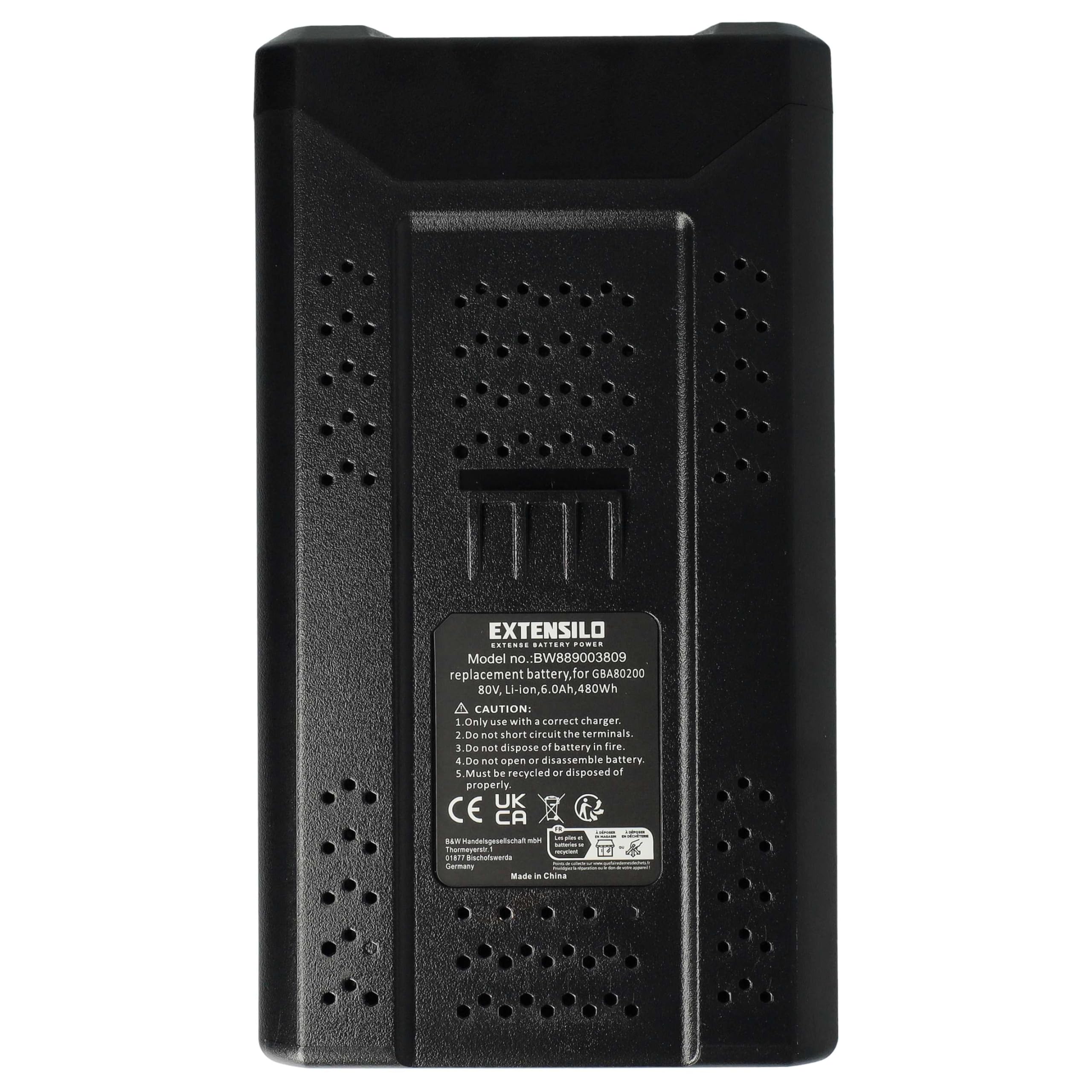 batteria sostituisce Stiga SBT 2580 AE, BT 80 Li 5.0, BT 80 Li 4.0 per utensile elettrico (6000 mAh, Li-Ion, 80 V)