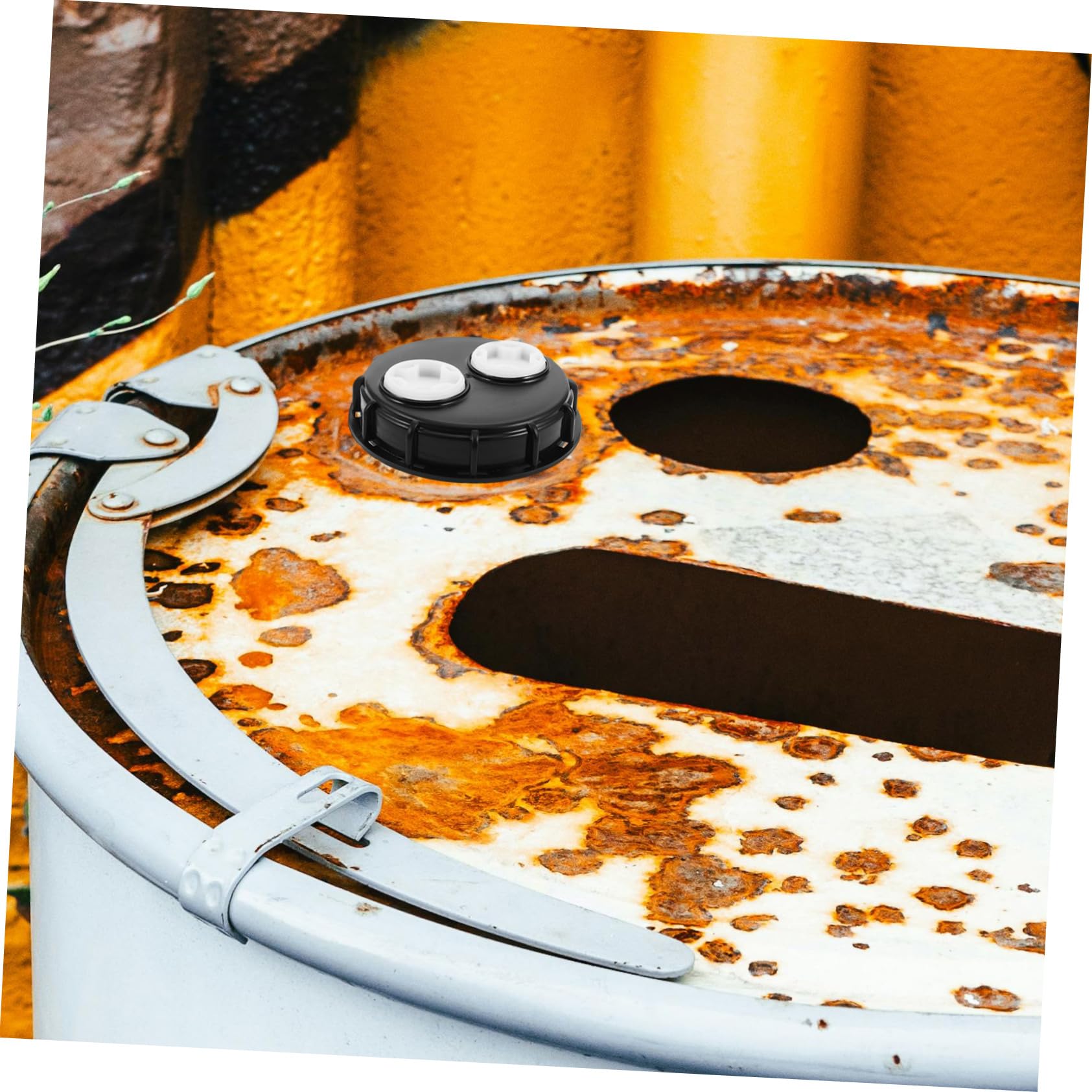 Cabilock 2piezas Tapa de Contenedor IBC con Orificio de Ventilación Tapa de Tanque de Agua de Lluvia de Reemplazo para Cubo de Almacenamiento para Uso Contenedores Industriales