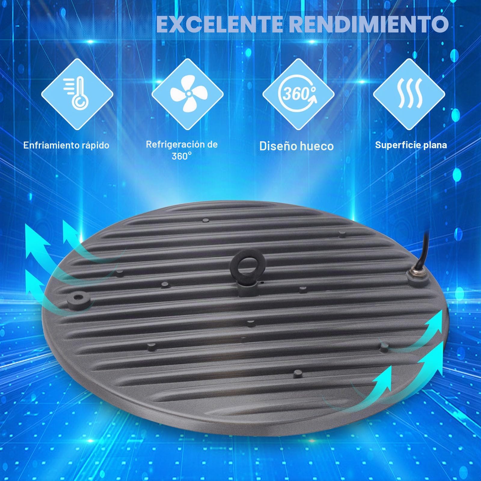 400W Naves Industriales LED, 6500K UFO Lámpara de Alta Bahía con cadena, IP65 resistente Foco de Techo Industrial, Iluminación Comercial para fábricas, garajes y almacenes