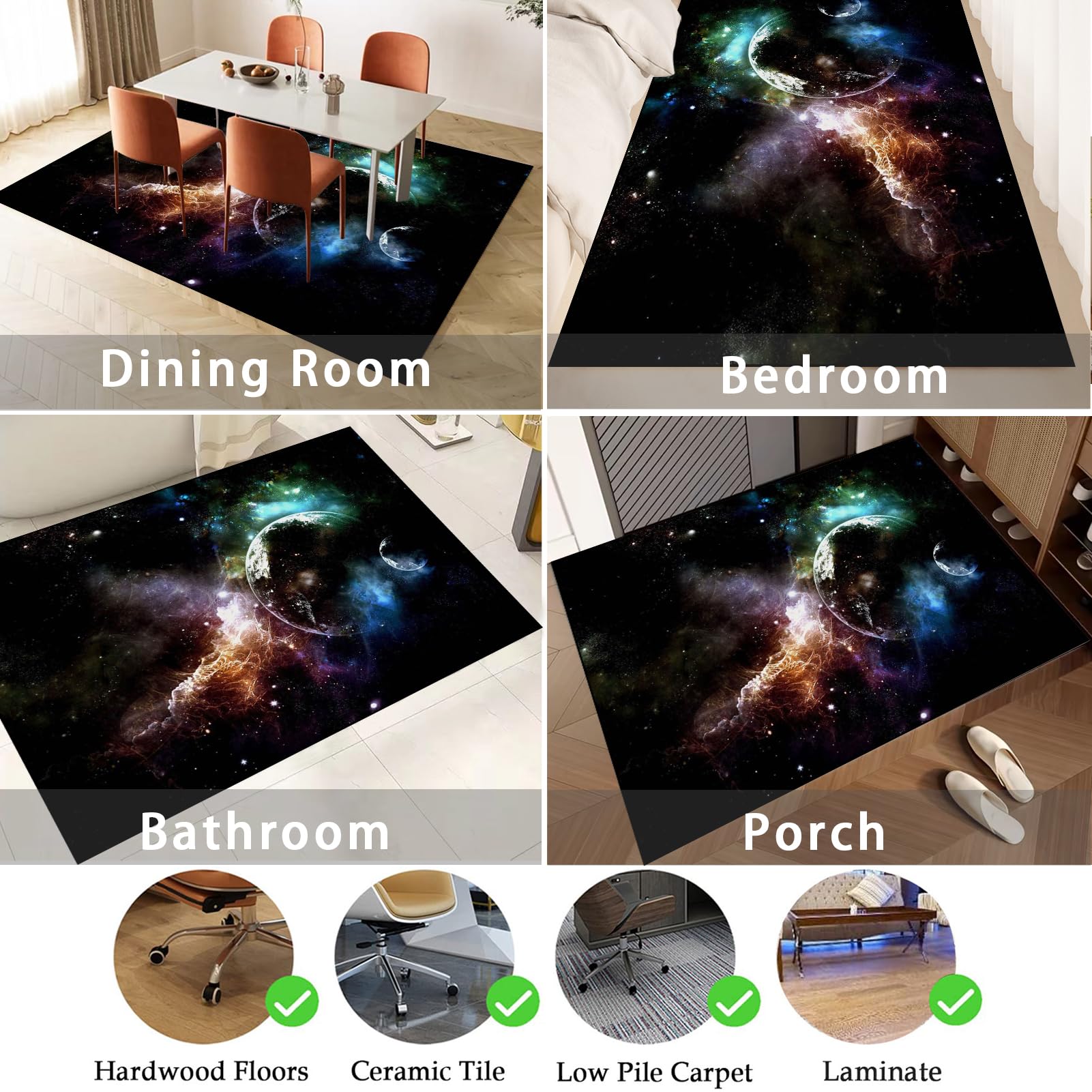 Tapis Protection sol Chaise Bureau Antidérapant - 100 x 140 cm Tapis Protecteur de Sol pour fauteuils de Gaming Pour sols durs parquet stratifié carrelage - Tapis Chaise de Bureau - Tapis Gaming Sol