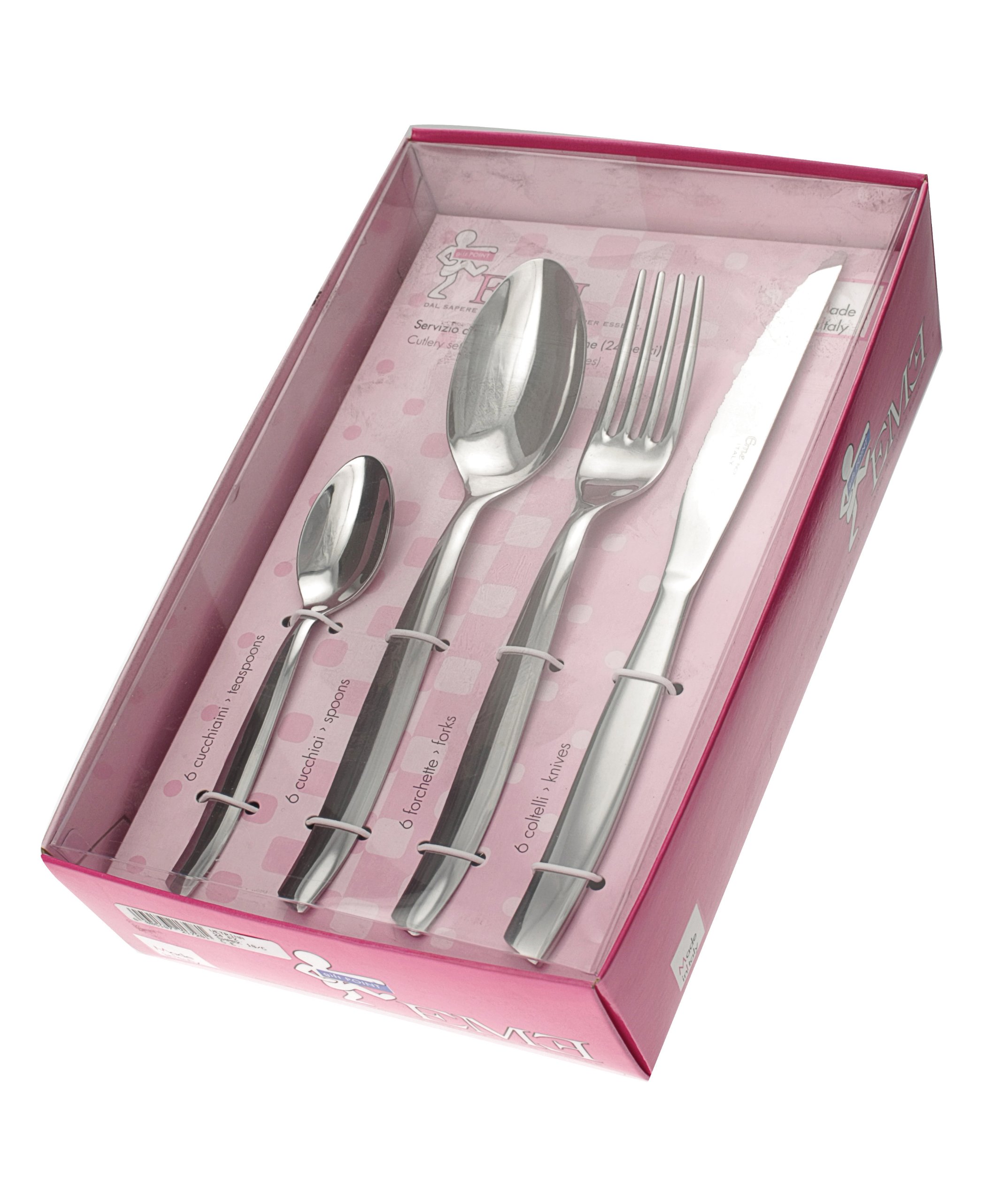 Shark Vetrina P13bsh Besteck-Set aus Edelstahl, 24-teilig