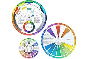 Mcbazel 3 Pieces Color Mixing Guides Wheel, Paint Mixing Learning Guide Art...