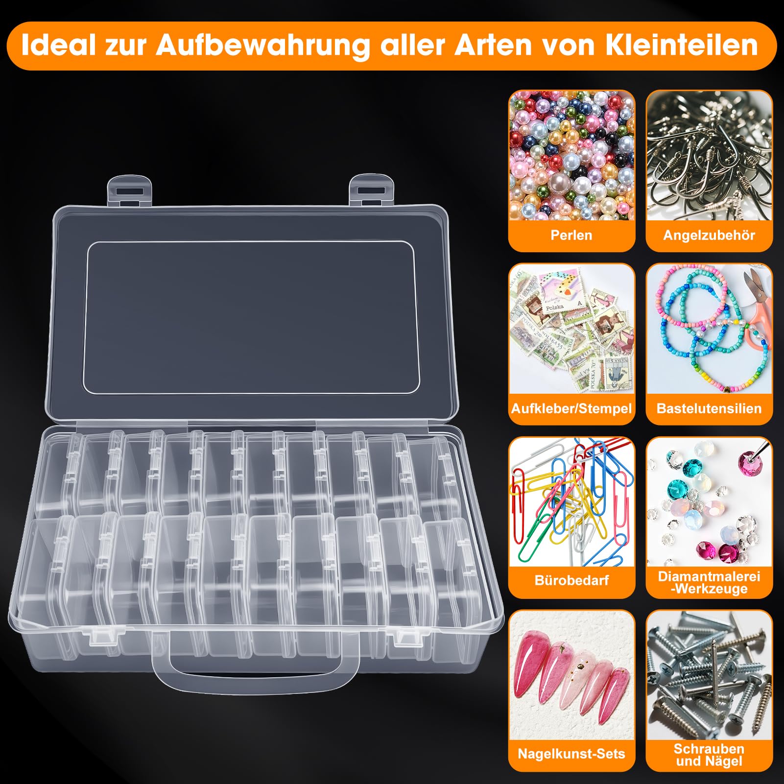 20-teilige Mini-Organizer-Box + Aufbewahrungsbox – Perfekt Für Perlen, Schmuck & Bastelzubehör