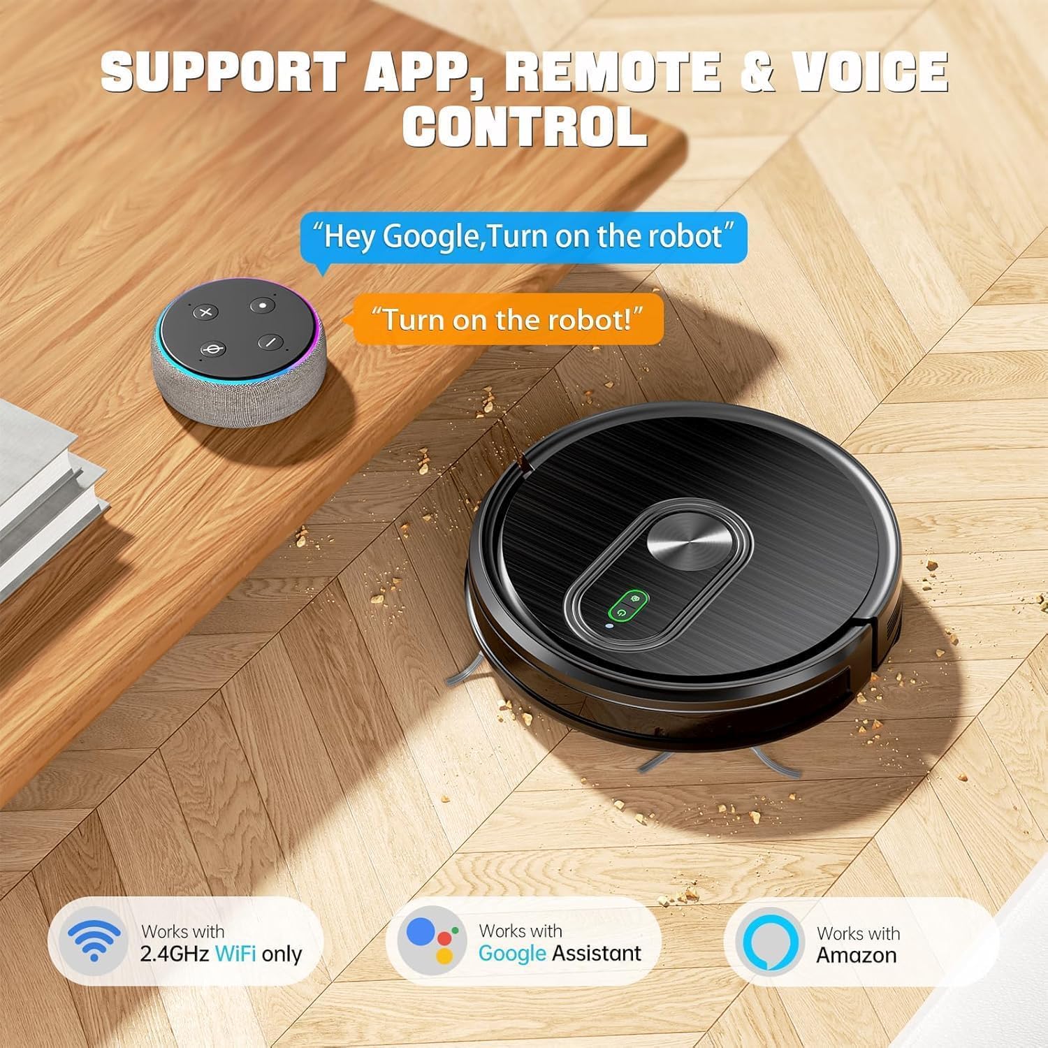 xiebro robot vacuum and mop combo, 2 in 1 vacuuming & mopping robot with schedule, app/bluetooth/voice, 3200pa max suction, self-charging robot vacuum cleaner, slim, ideal for hard floor, carpet