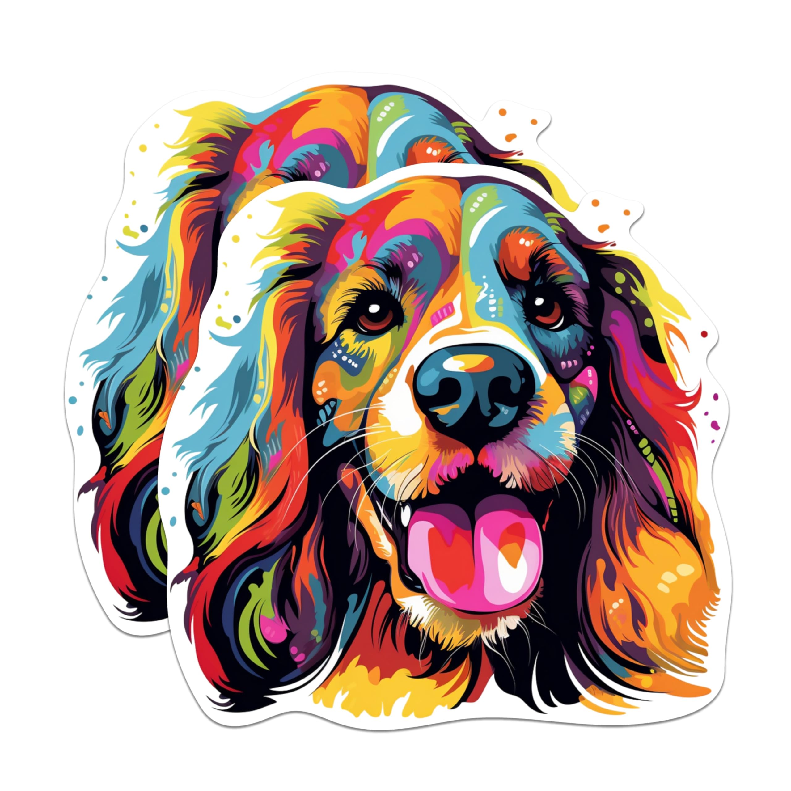 (2 Pack) Cocker Spaniel Dog Breed Stickers - 5 Inches On Longest Side - Choose from Over 100 Dog Breeds - for Cars, Trucks, Skateboards, Laptops - Made in USA - BMCS1835