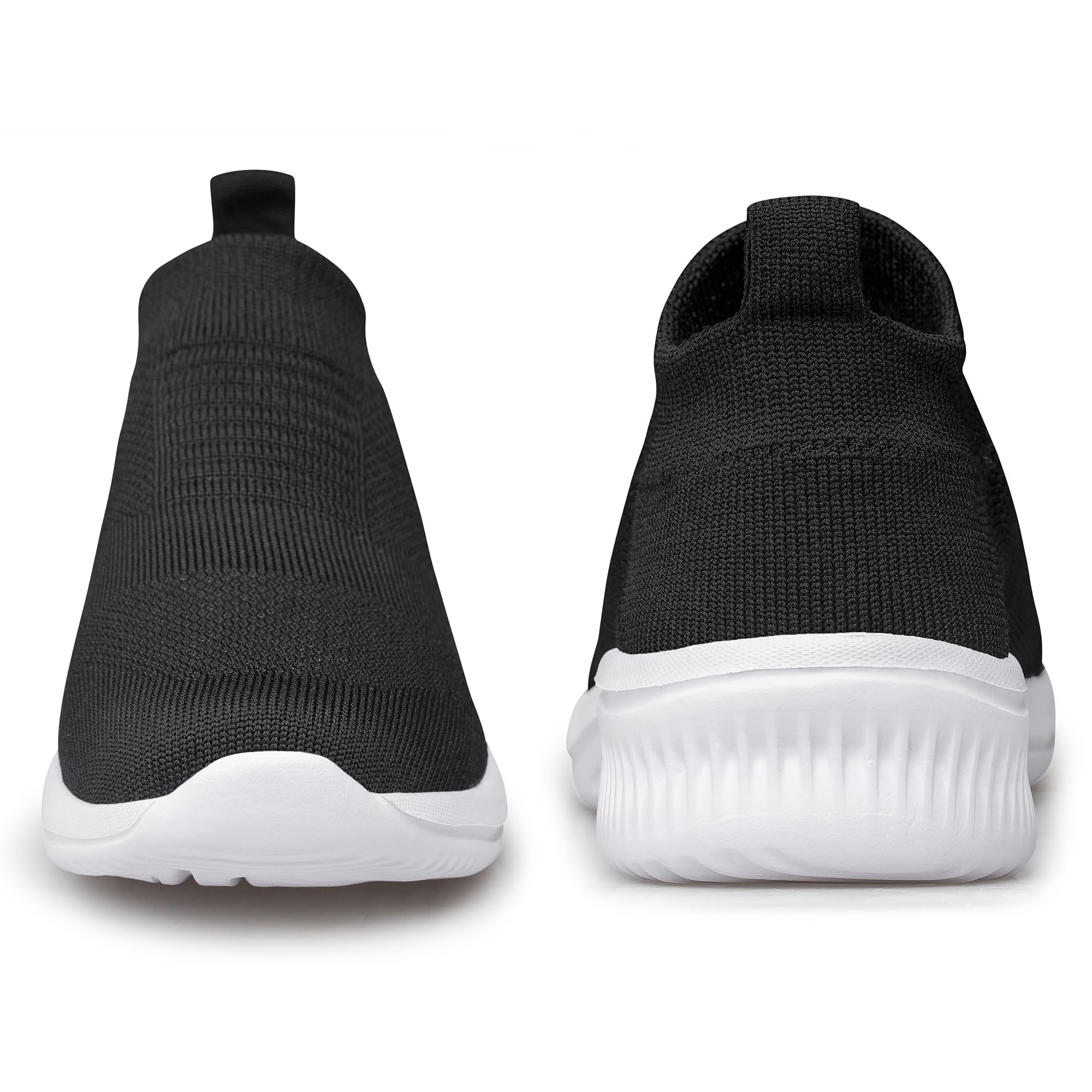 vibdiv Zapatos Planos Caminar Mujer Zapatillas Casual Zapatos Diarios sin Cordones Ligeros Cómodos Negro Blanco 38