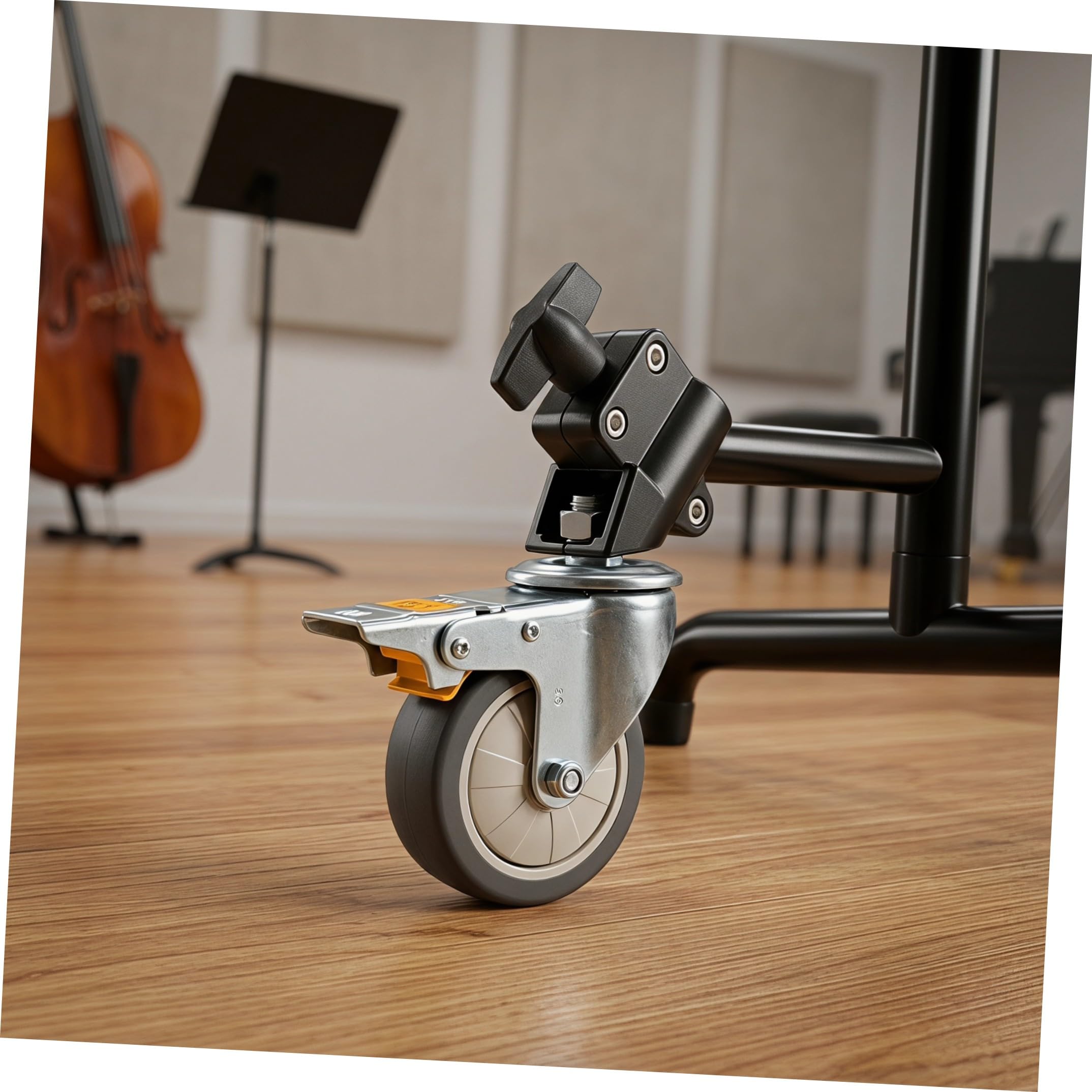 3 Piezas Soporte y Mecanismo de Bloqueo Seguro para Carro de Audio Ruedas Deslizantes de Plástico y Metal Micrófonos Dinámicos para Salas de Conferencias y Festivales Musicales