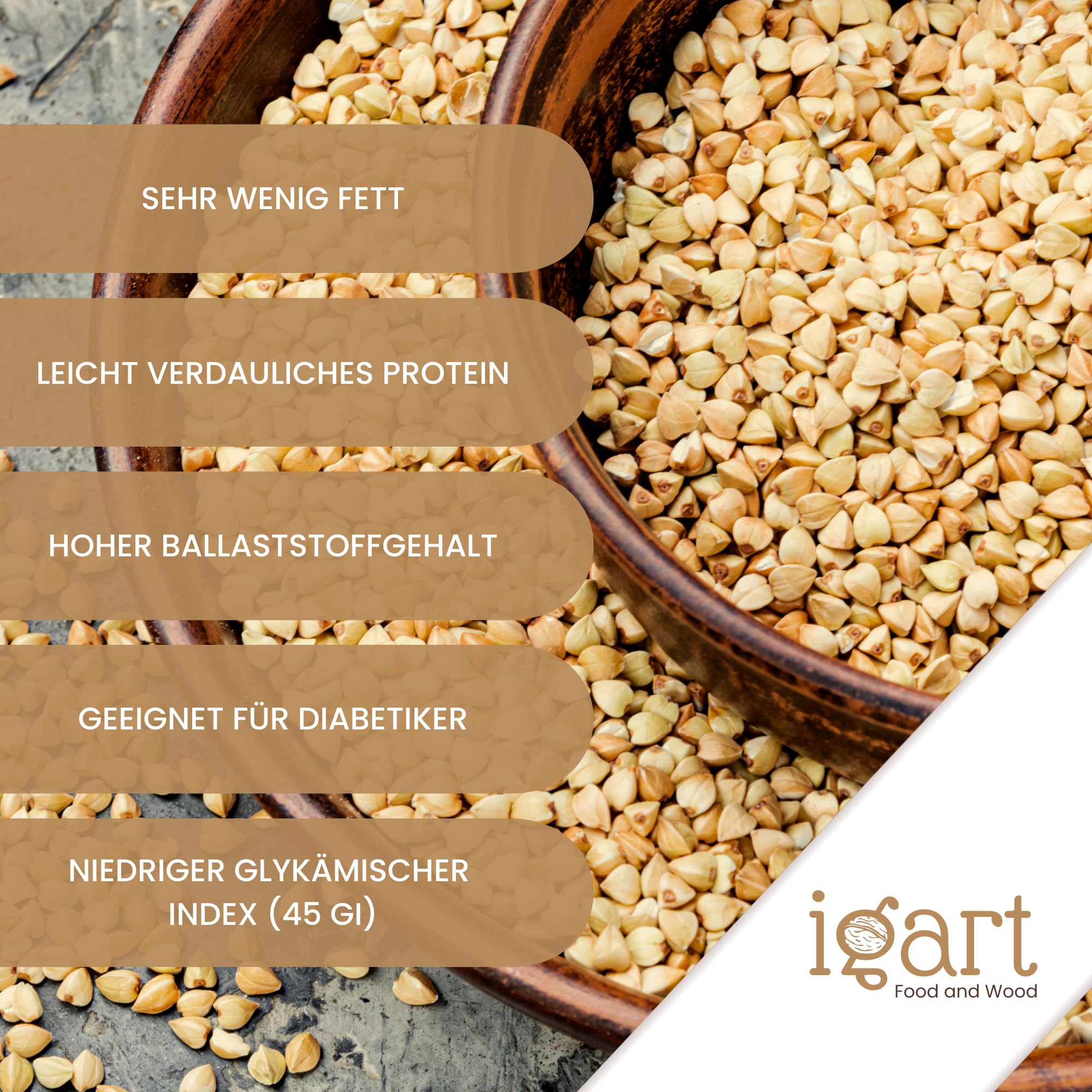 IGART Ungerösteter Buchweizen 10kg, Lecker, Quelle der Ballaststoffe, Eiweißquelle, 1A Qualität