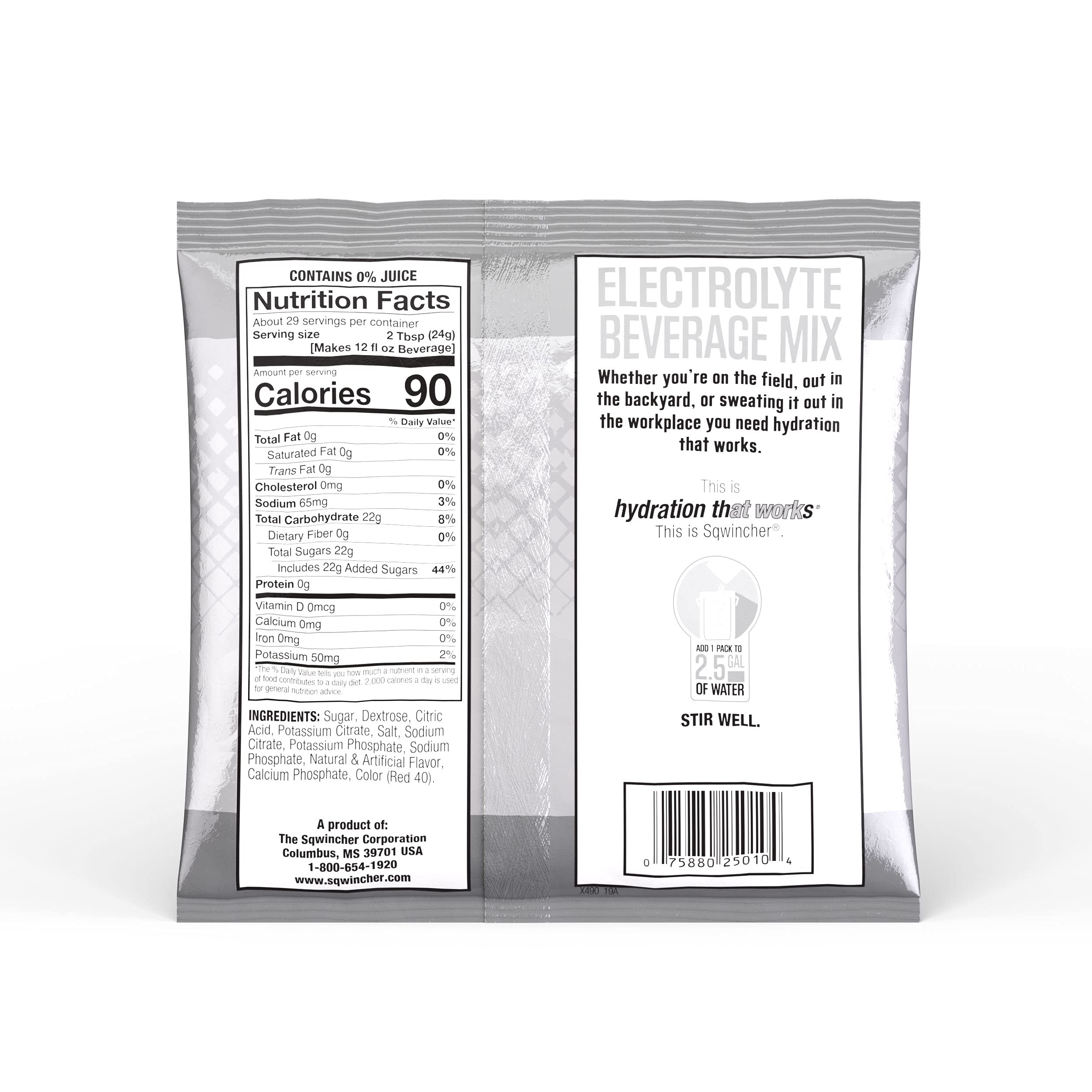 Sqwincher Powder Pack | Cool Citrus Flavored | Low Calorie | Low Sodium | Electrolyte Replenishment Hydration Drink Mix | Just Add to 5 Gallons of Water | 47.66 oz packet (pack of 16)